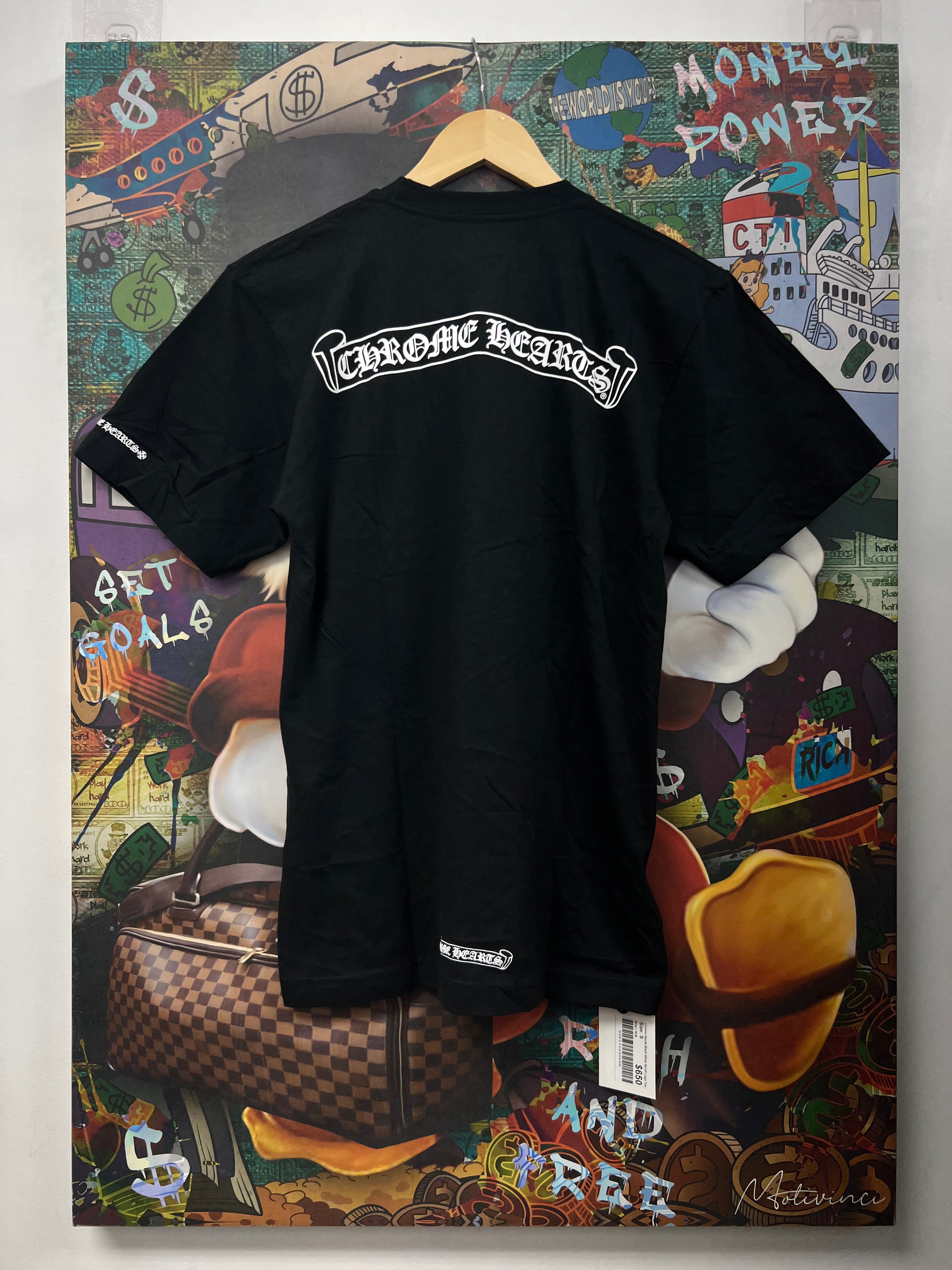 Chrome Hearts Black White Scroll Logo Tee
