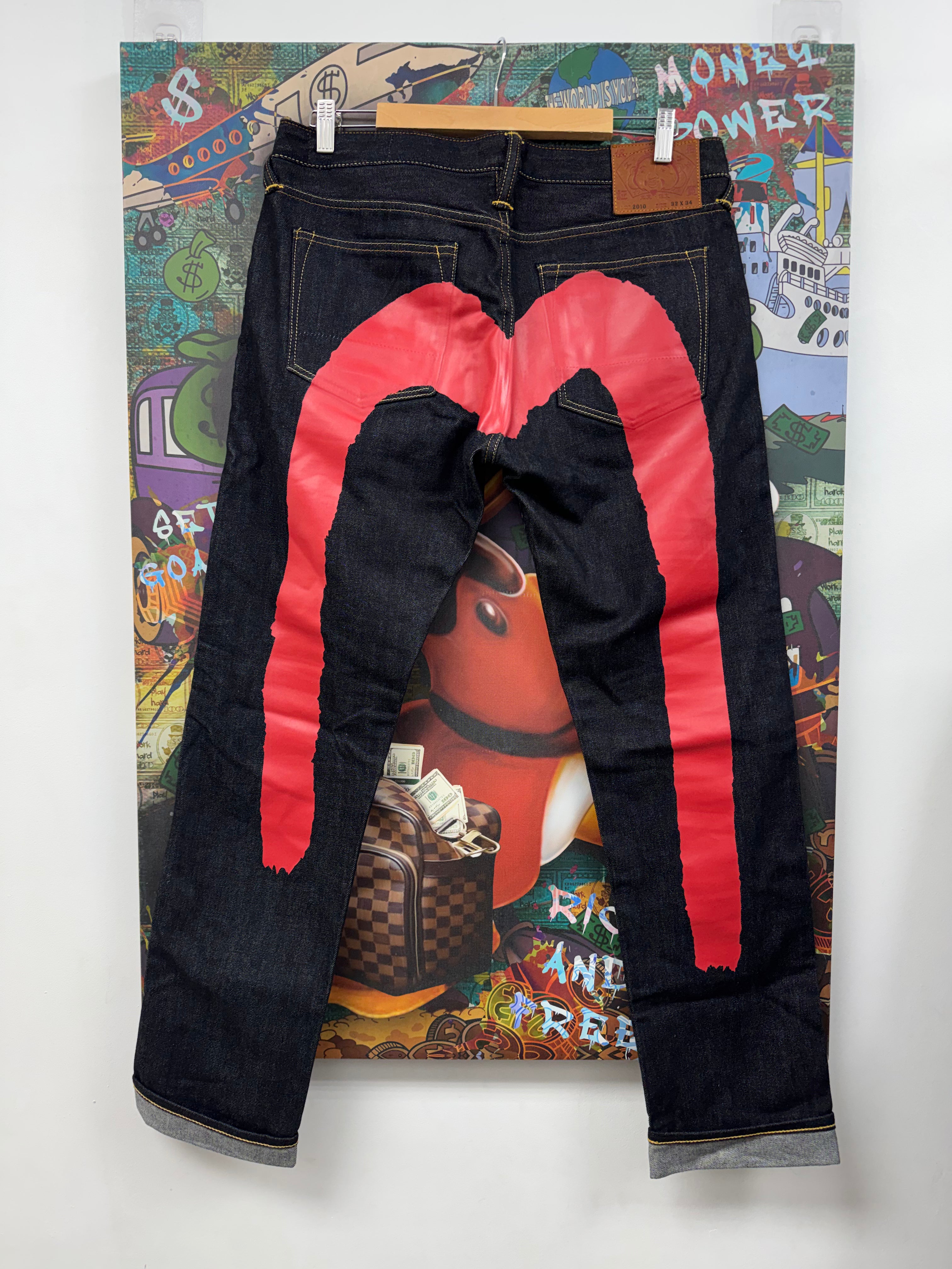 Evisu Navy Selvedge Red Arch Jeans