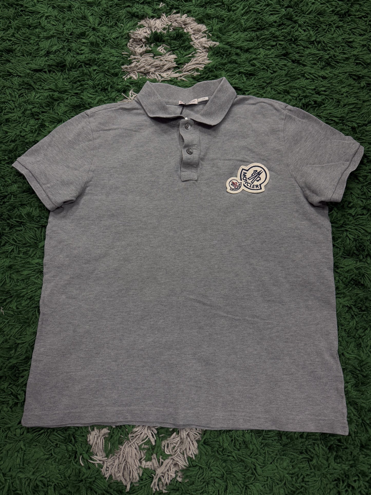 Moncler Polo Grey Used Large (Fits Medium) N/A