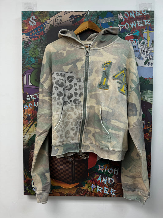 Vale White Camo 14 Zip Up Hoodie