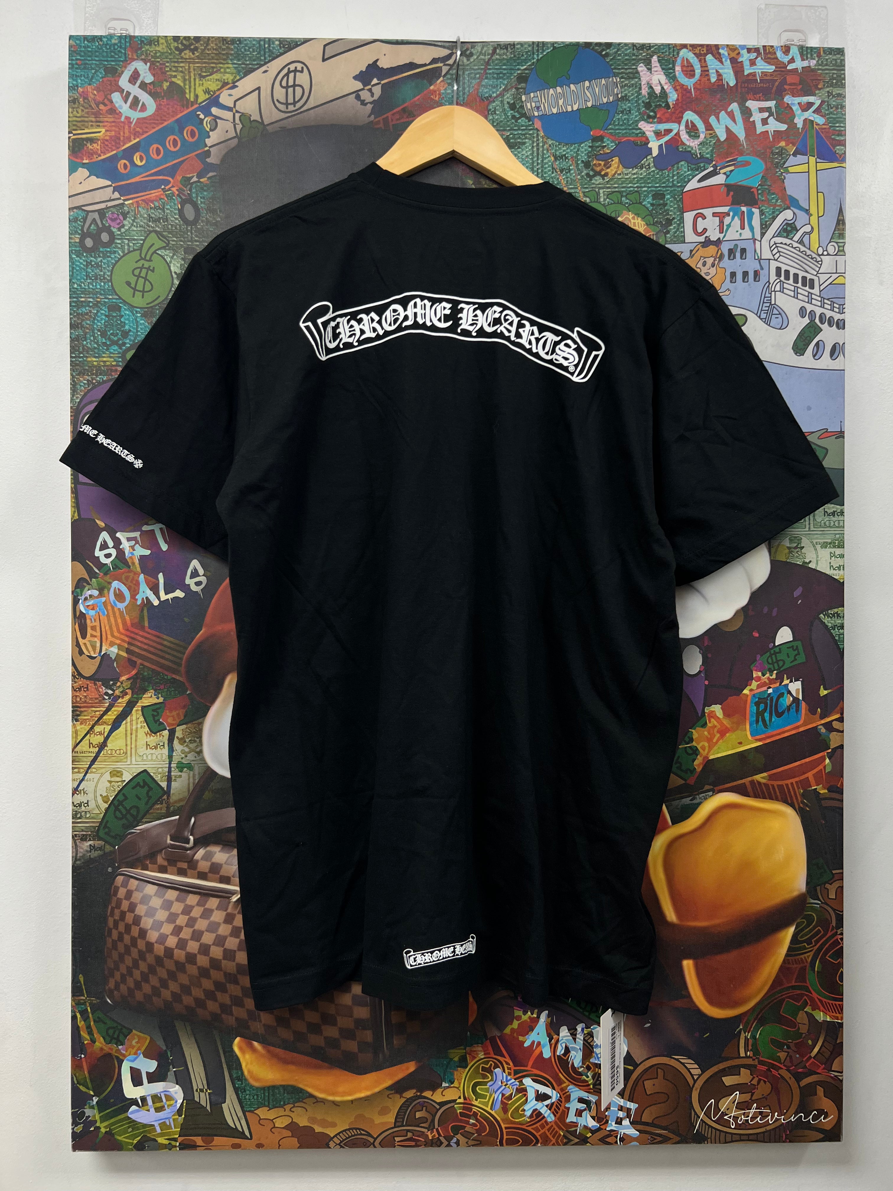 Chrome Hearts Black White Scroll Logo Tee