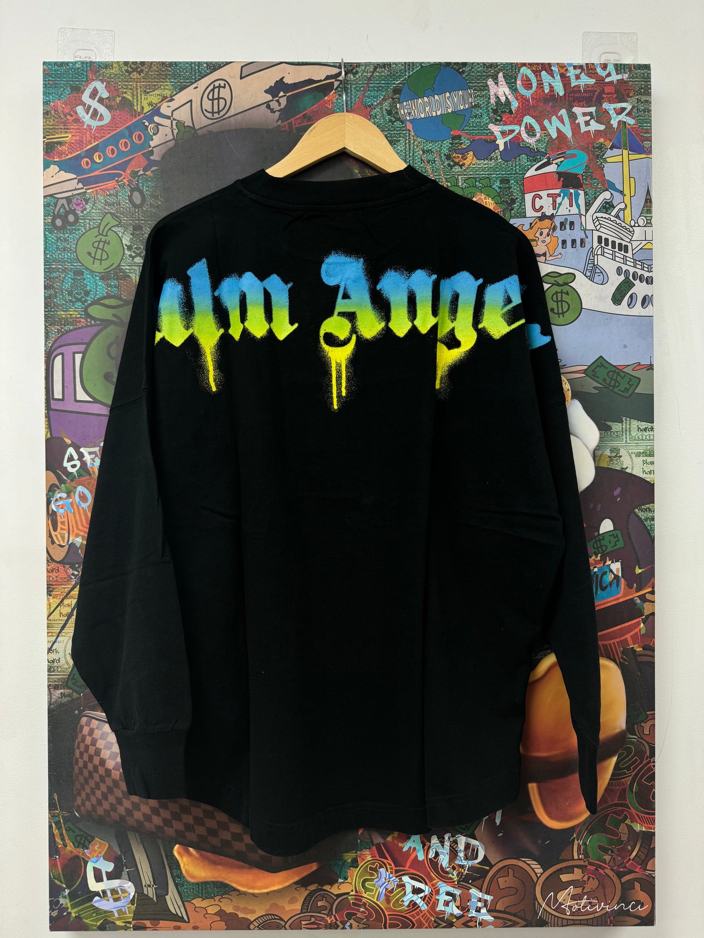 Palm Angels Sprayed Palm Shoulder Logo LS New Medium With Tags