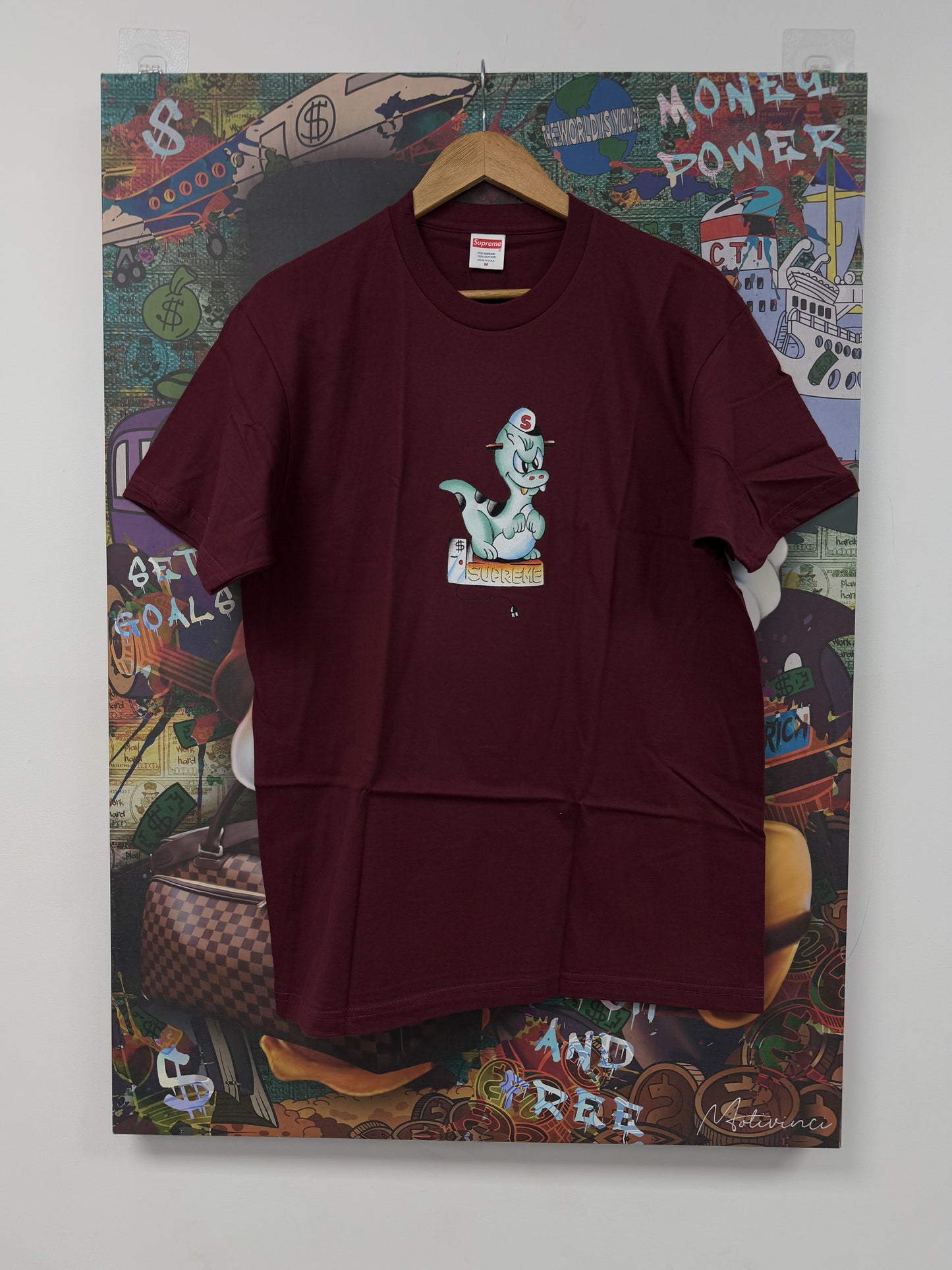 Supreme Tee Dinosaur Maroon New Medium N/A