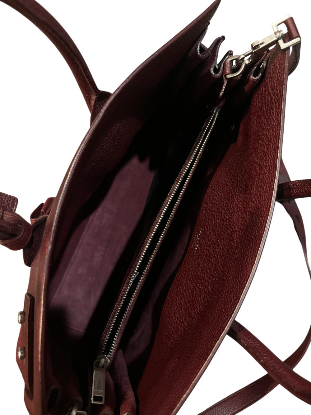 YSL Sac De Jour Tote Maroon Bag