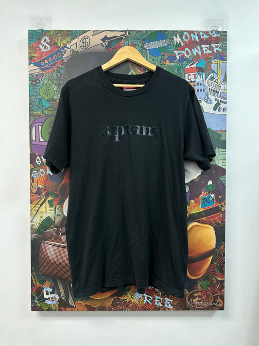 Supreme Logo Black Grey Tee