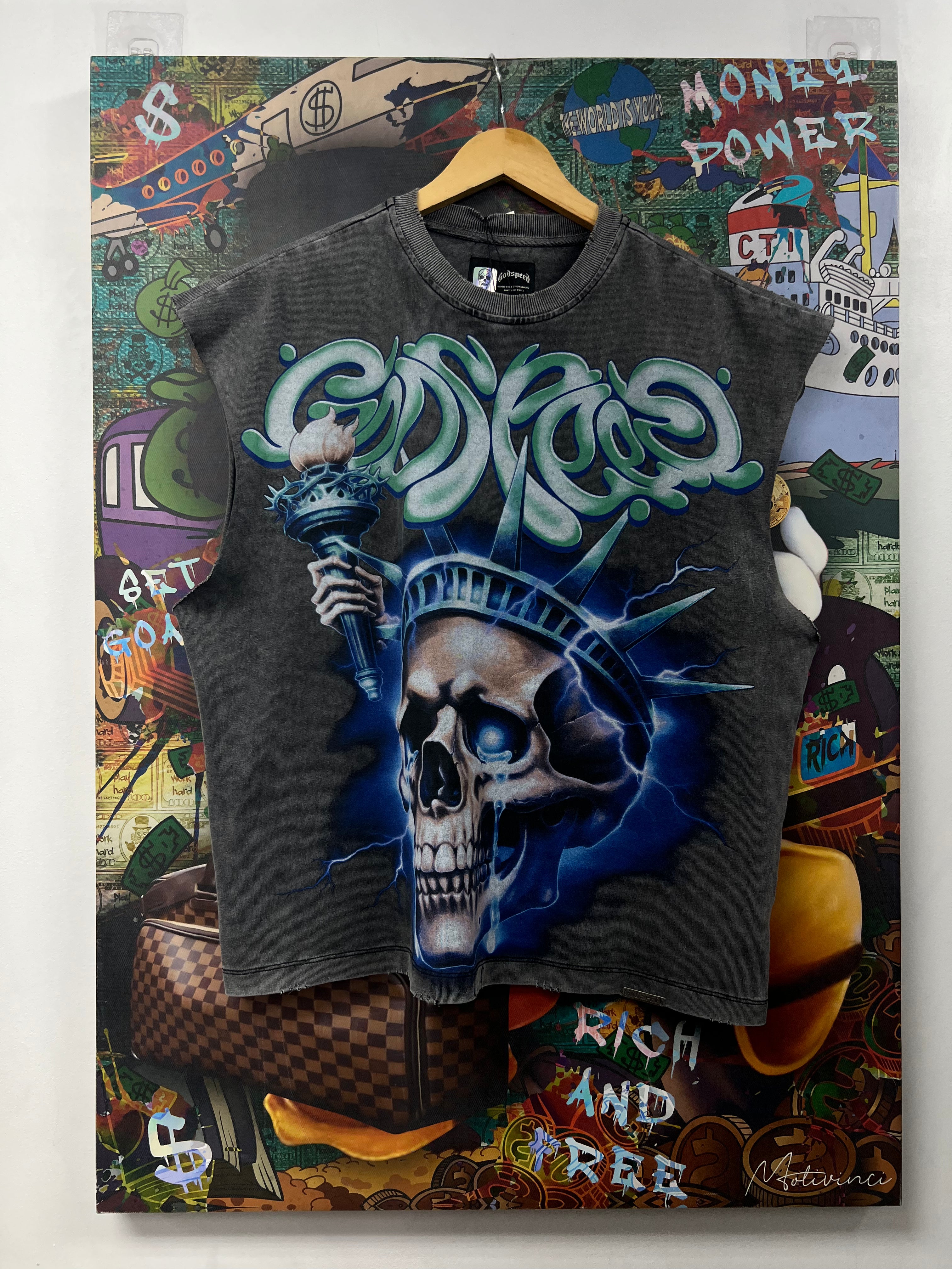 Godspeed Electric Liberty Skull Sleeveless Tee