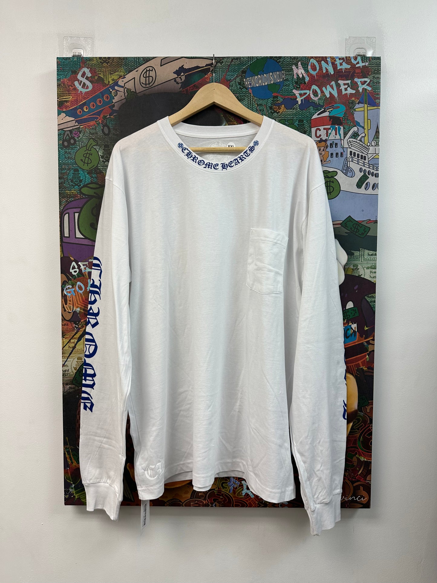 Chrome Hearts Neck Logo Blue White Long Sleeve