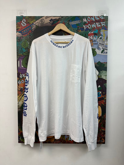 Chrome Hearts Neck Logo Blue White Long Sleeve