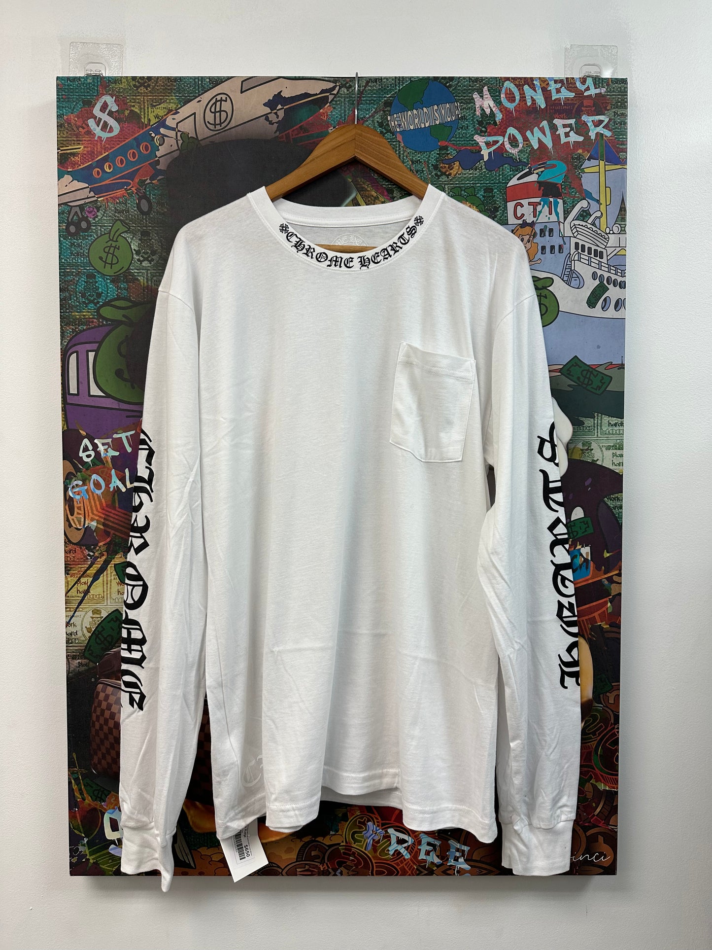 Chrome Hearts Neck Logo White Black Long Sleeve