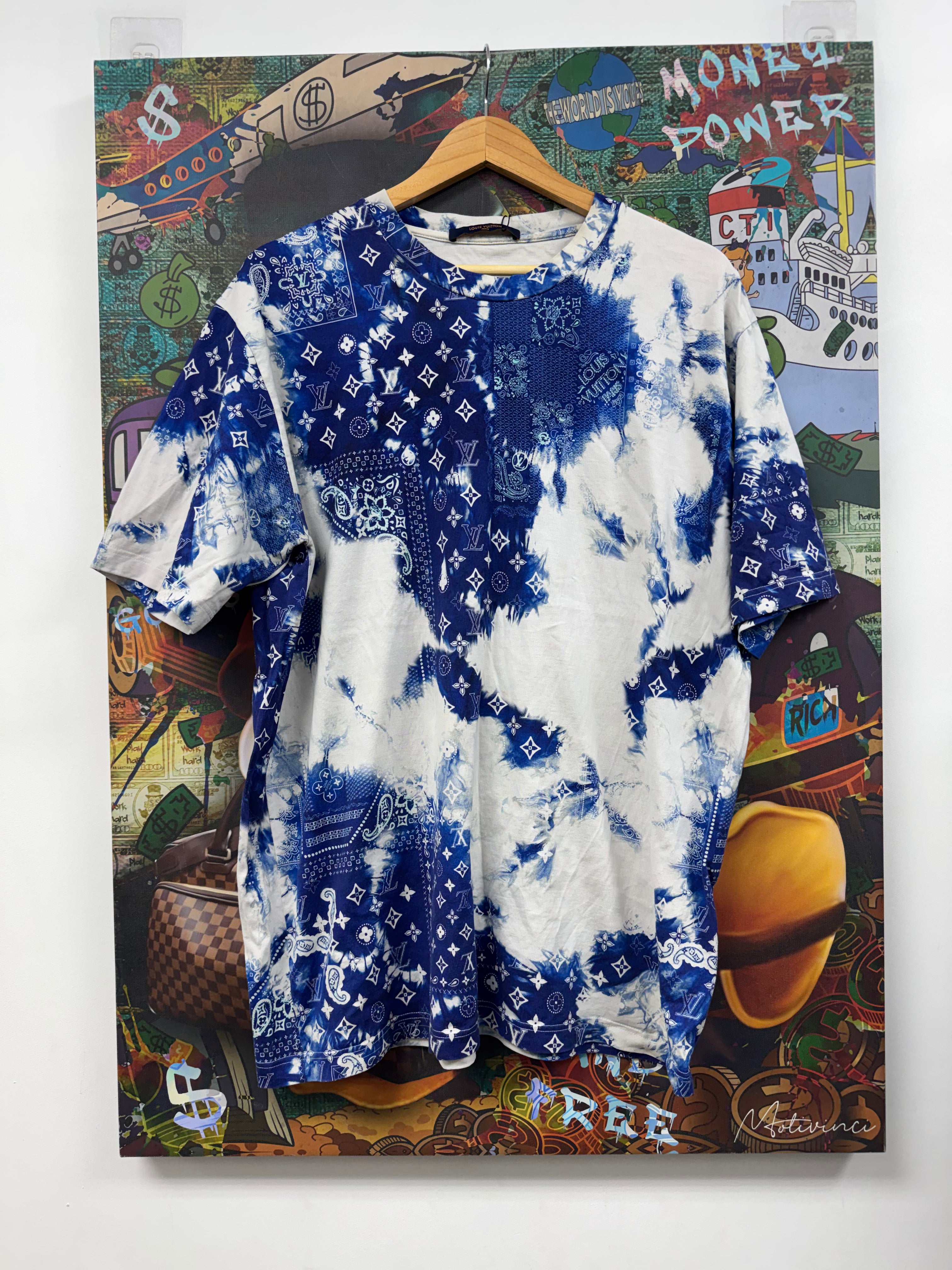 Louis Vuitton Blue Bandana Monogram Logo Tee