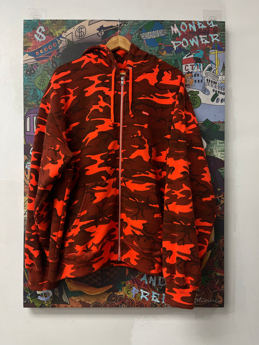 Supreme Orange Camo Zip Up Used Xl N/A