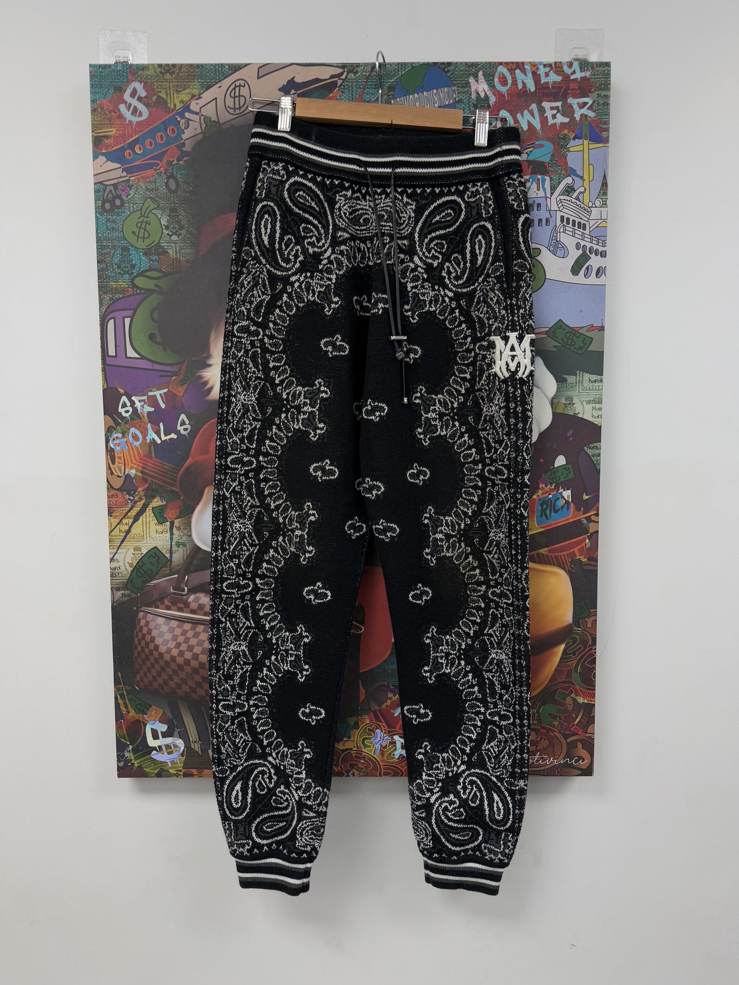 Amiri Bandana Sweats Black Used Small N/A