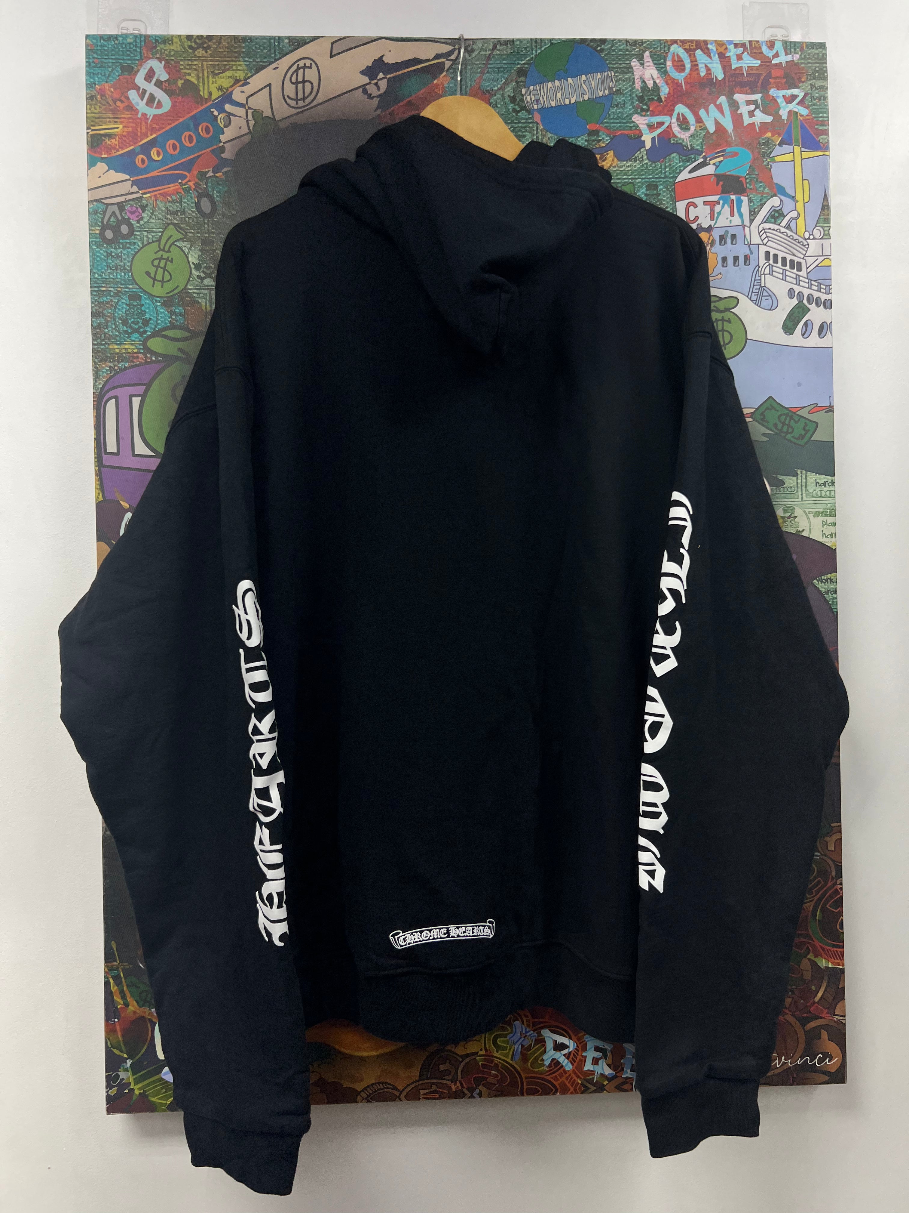 Chrome Hearts Black White Vertical Logo Thermal Zip Up