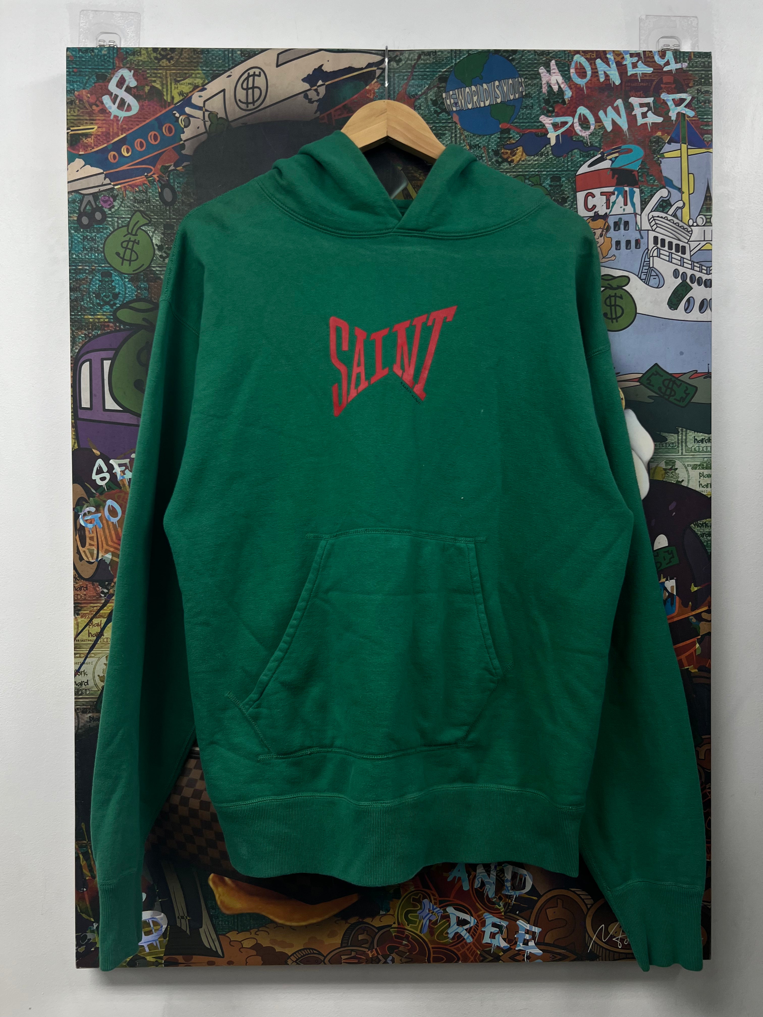 Saint Michael Green Red Hoodie