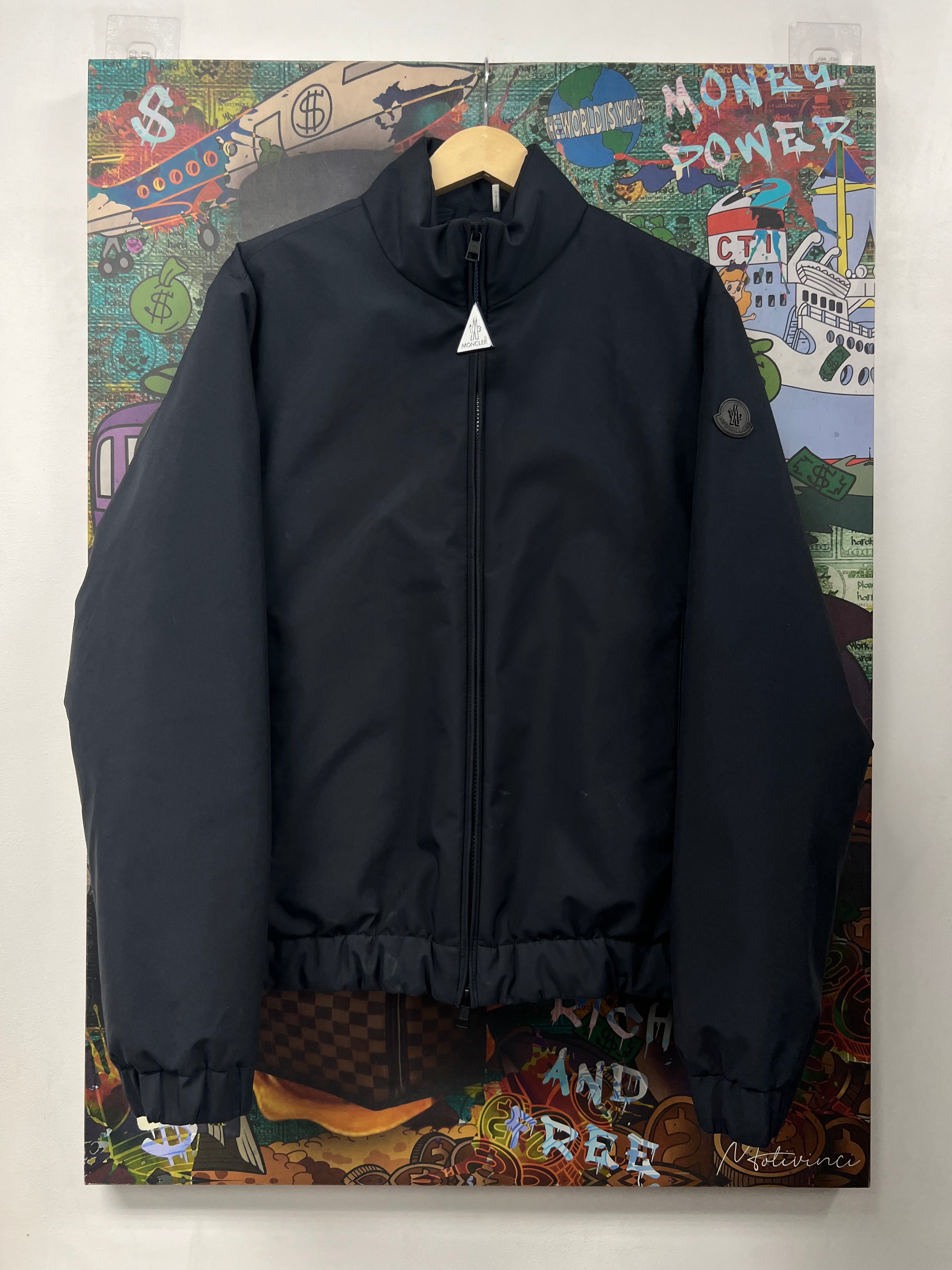 Moncler Navy Luserna Giubotto Puffer Jacket