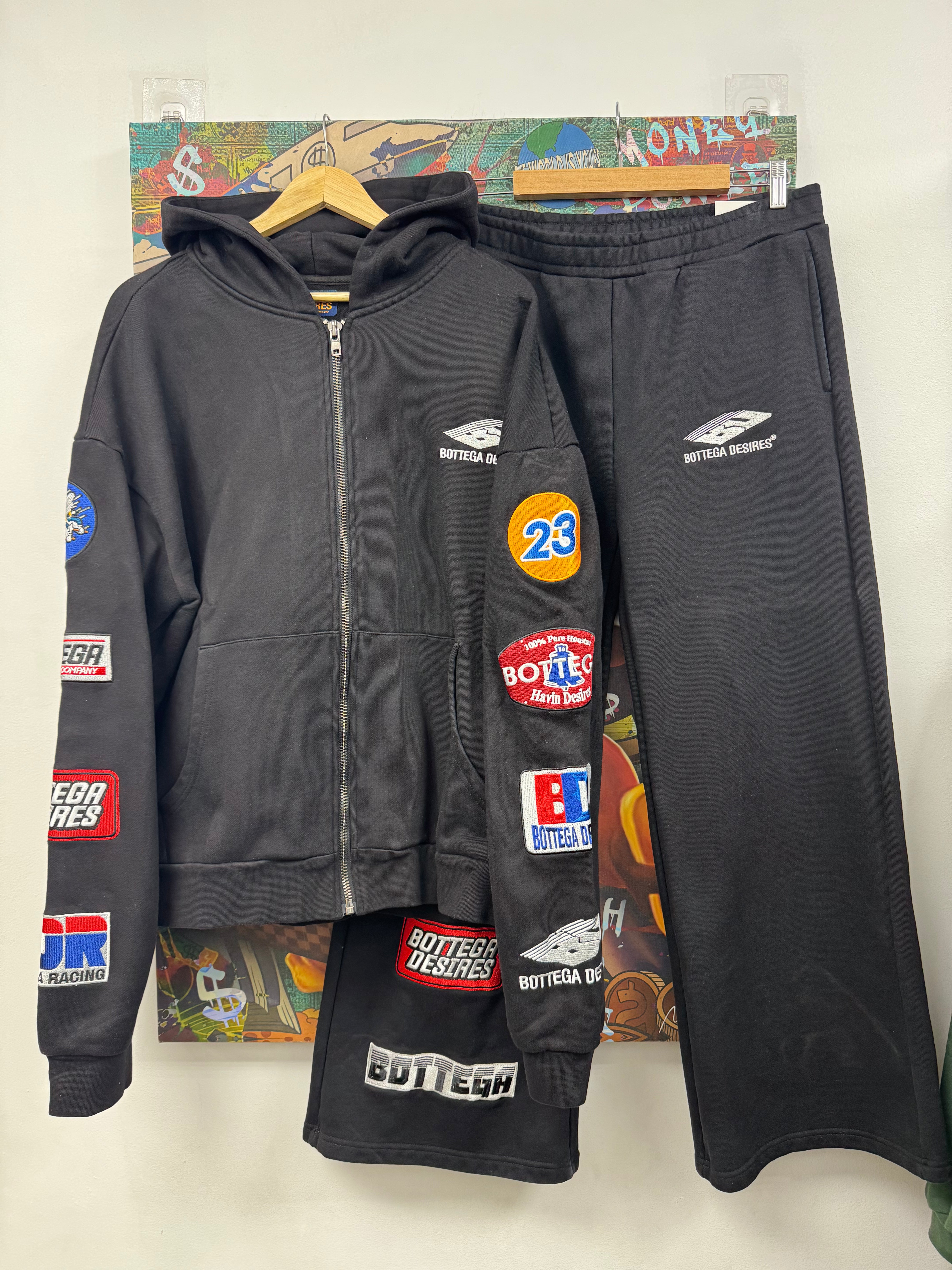 Bottega Desires Black Patches Sweatsuit