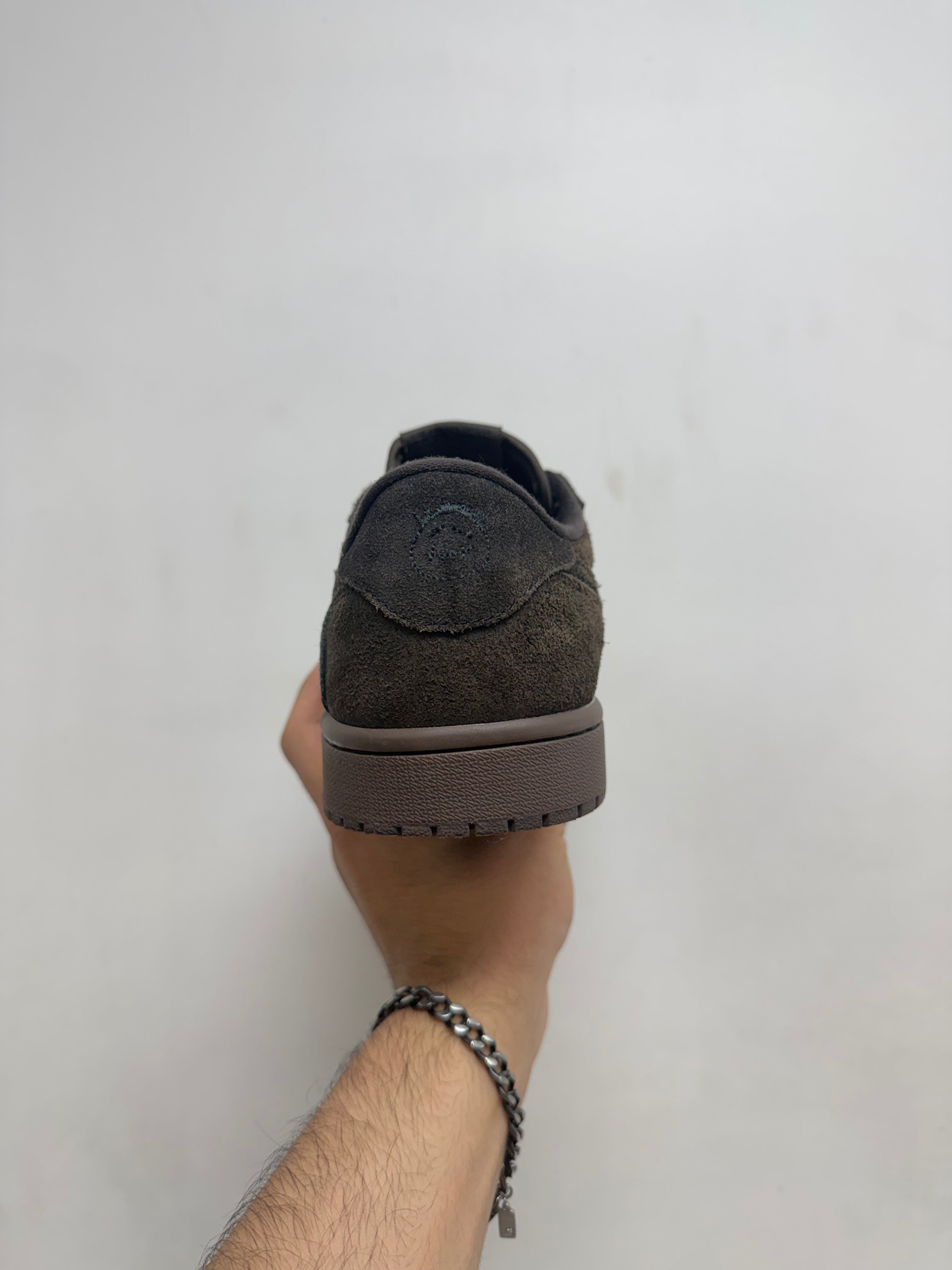 Jordan 1 Low Travis Scott Brown Velvet Sneakers