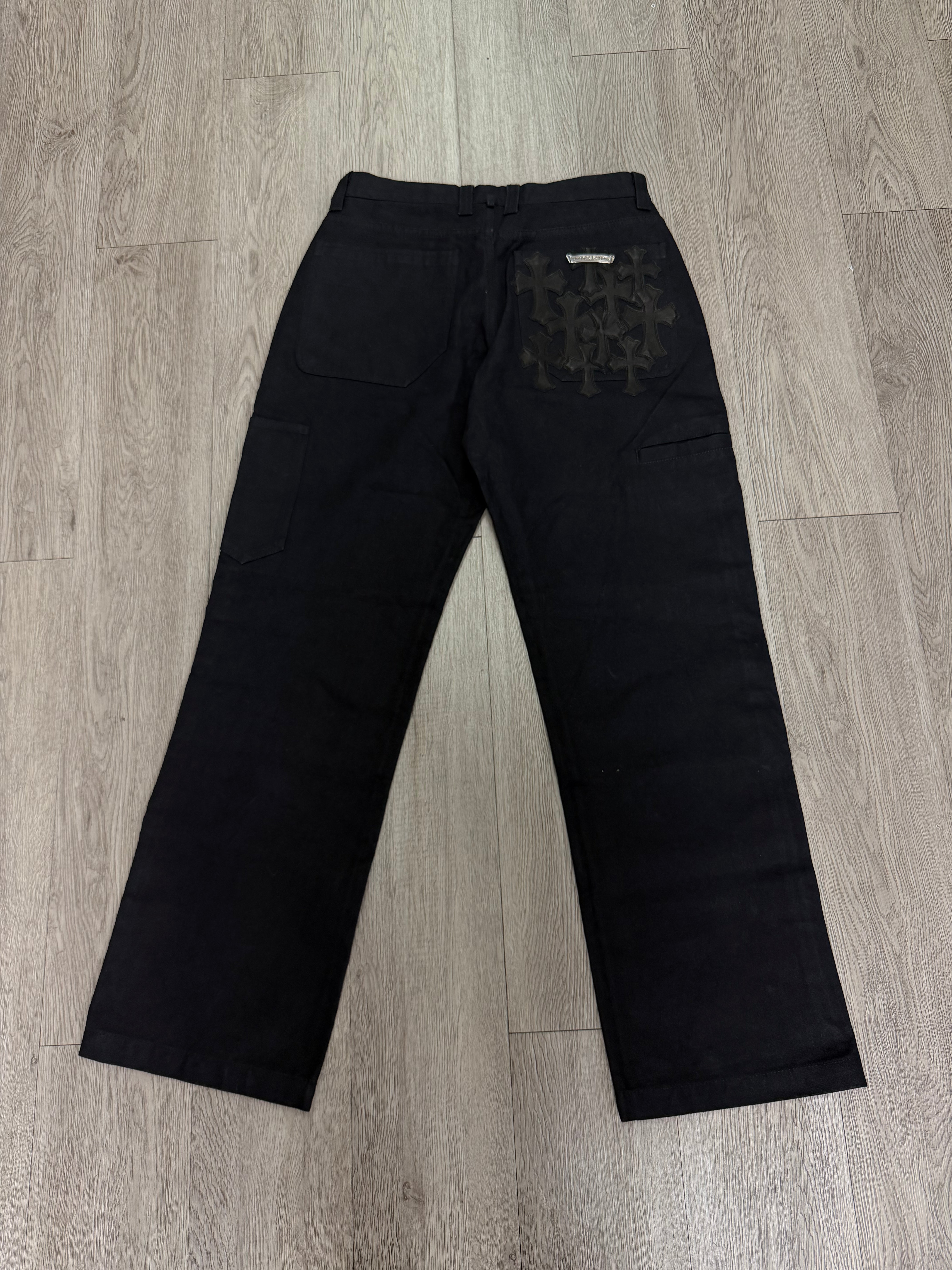 Chrome Hearts Black Back Pocket Flooded Patch Carpenter Jeans
