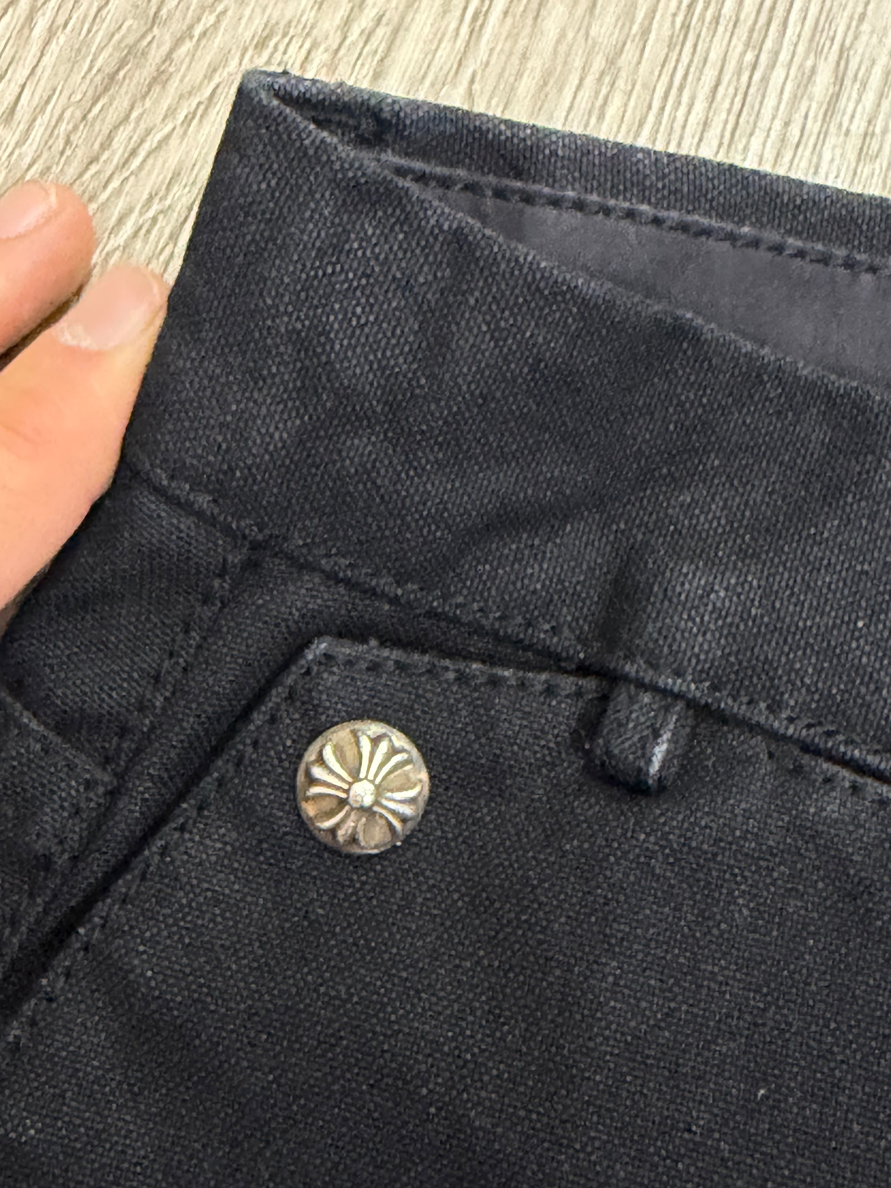 Chrome Hearts Black Back Pocket Flooded Patch Carpenter Jeans