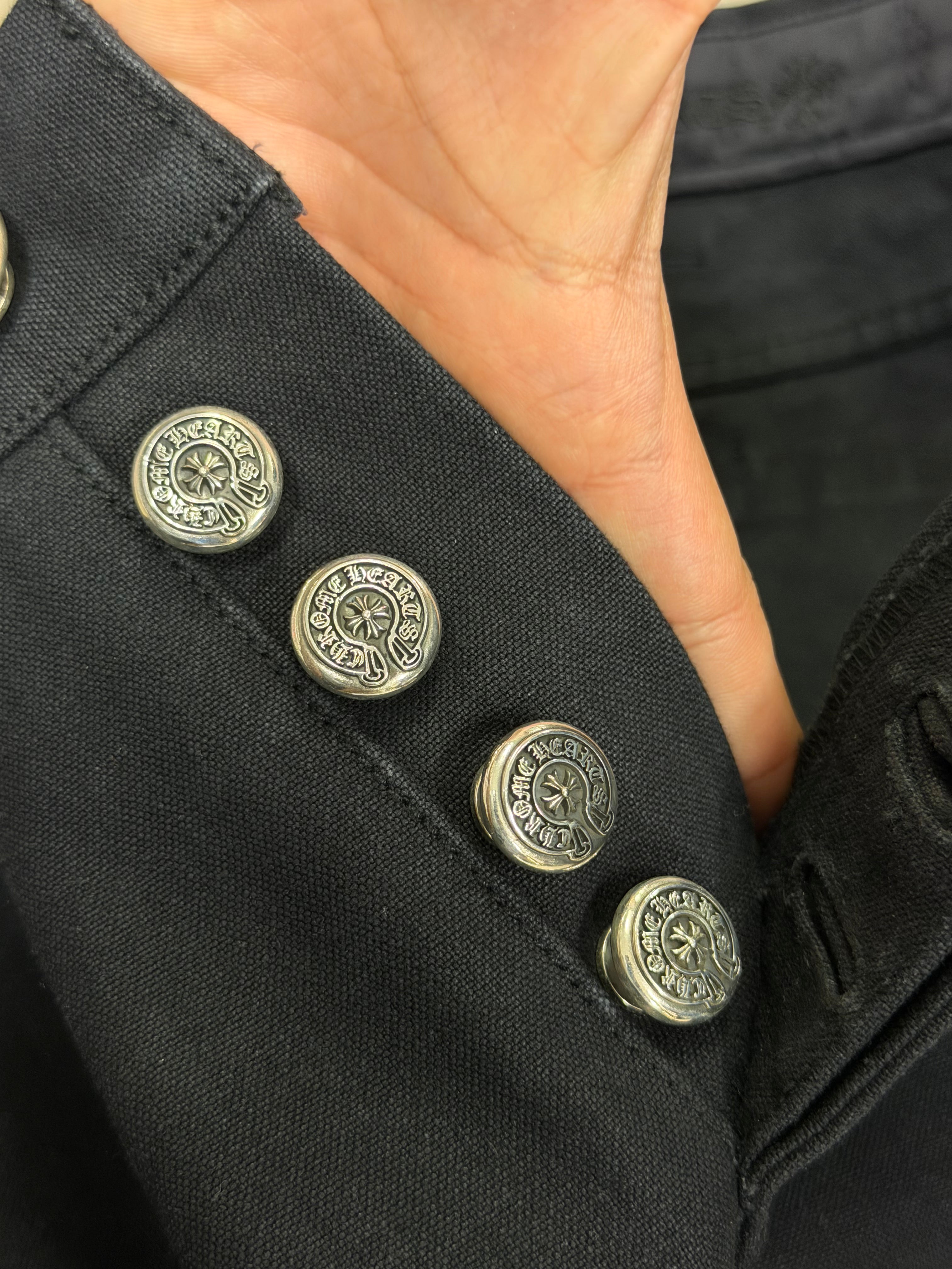Chrome Hearts Black Back Pocket Flooded Patch Carpenter Jeans
