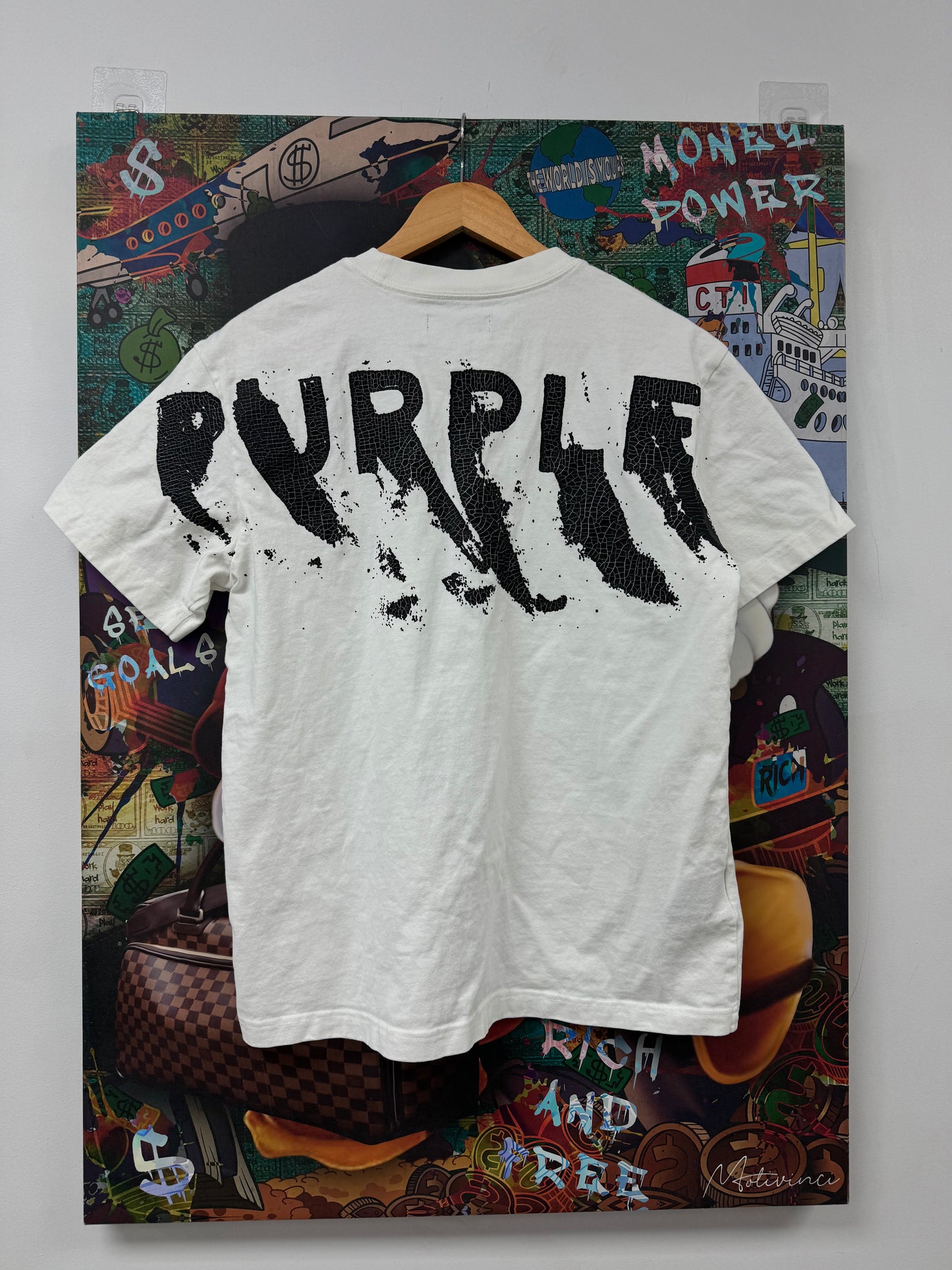 Purple Tee White Black Used Small N/A