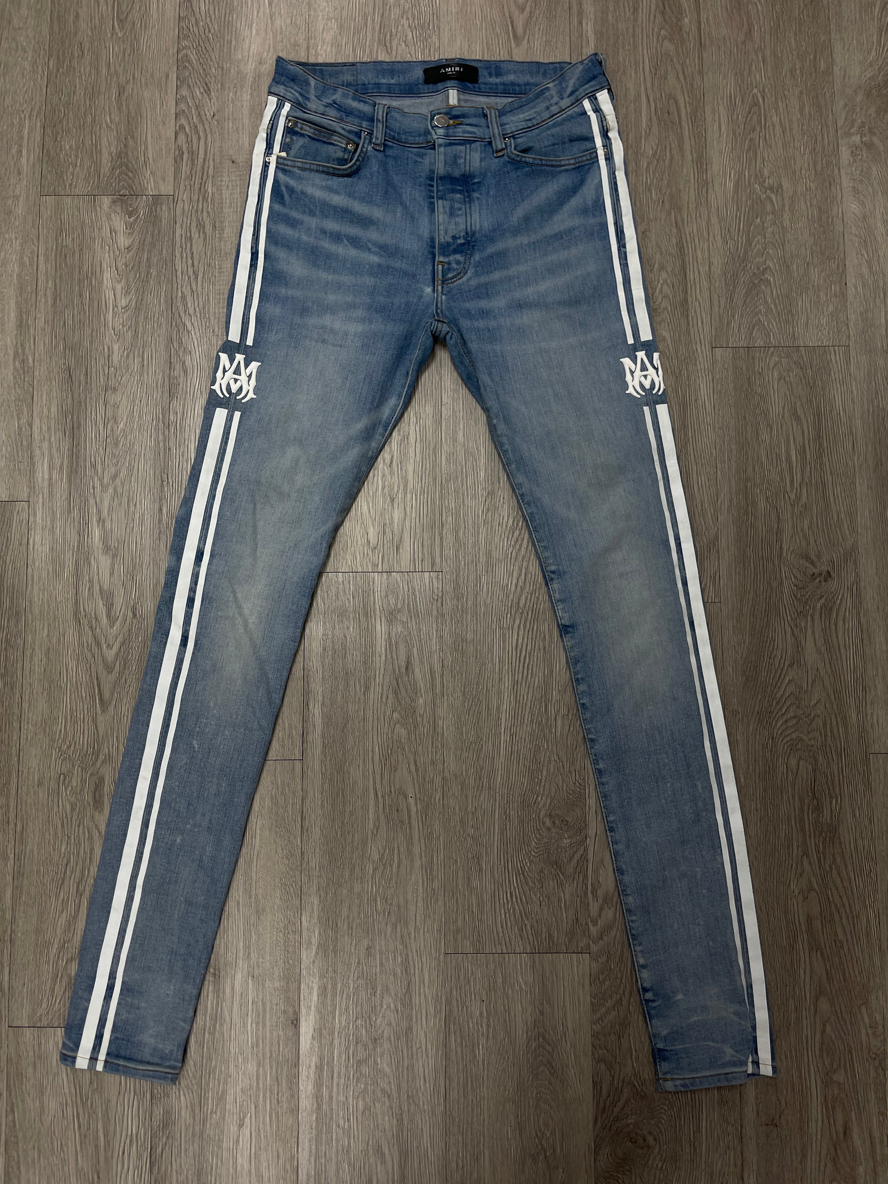 Amiri White Stripe Blue  Jeans 31 Used
