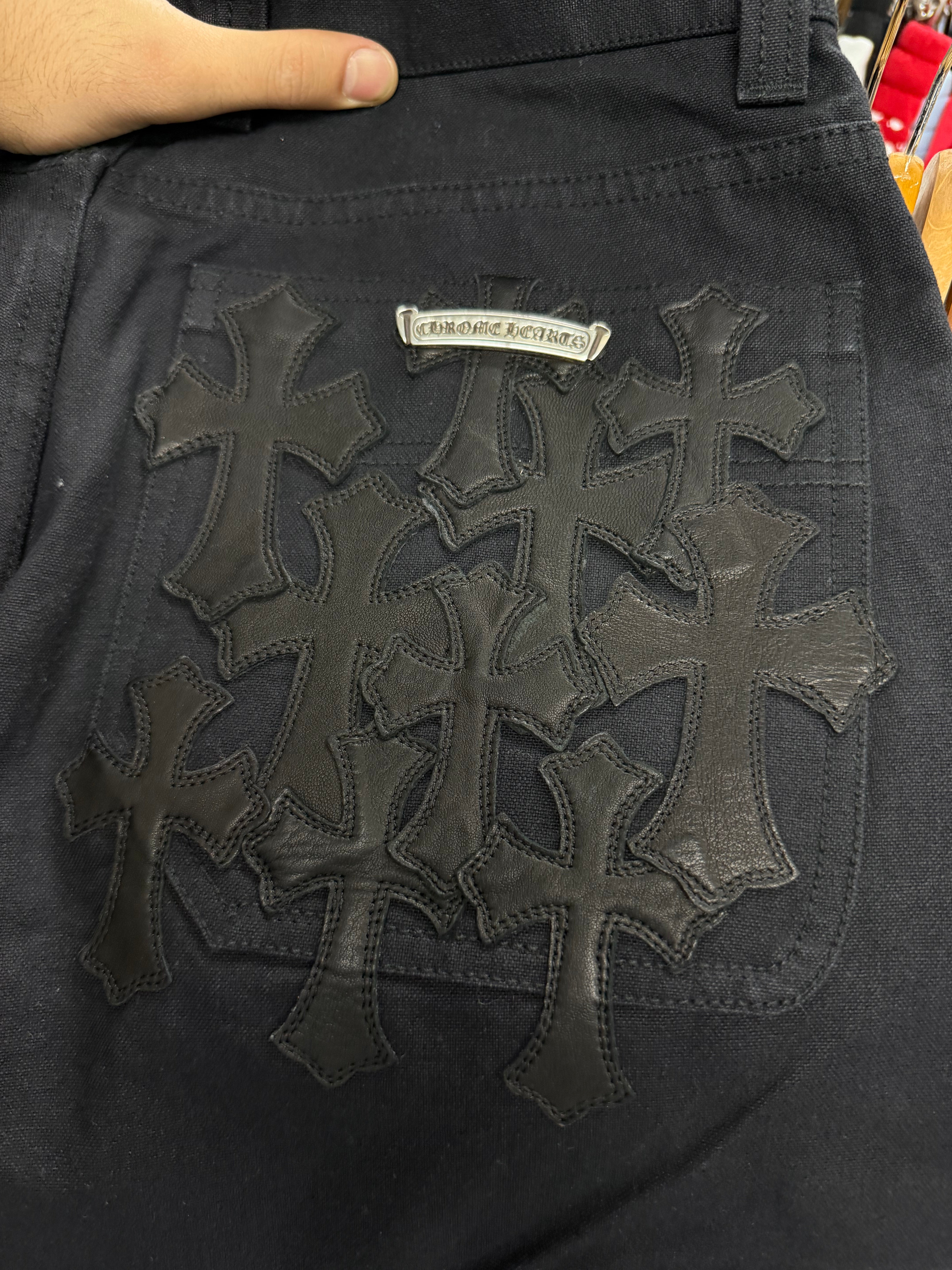 Chrome Hearts Black Back Pocket Flooded Patch Carpenter Jeans