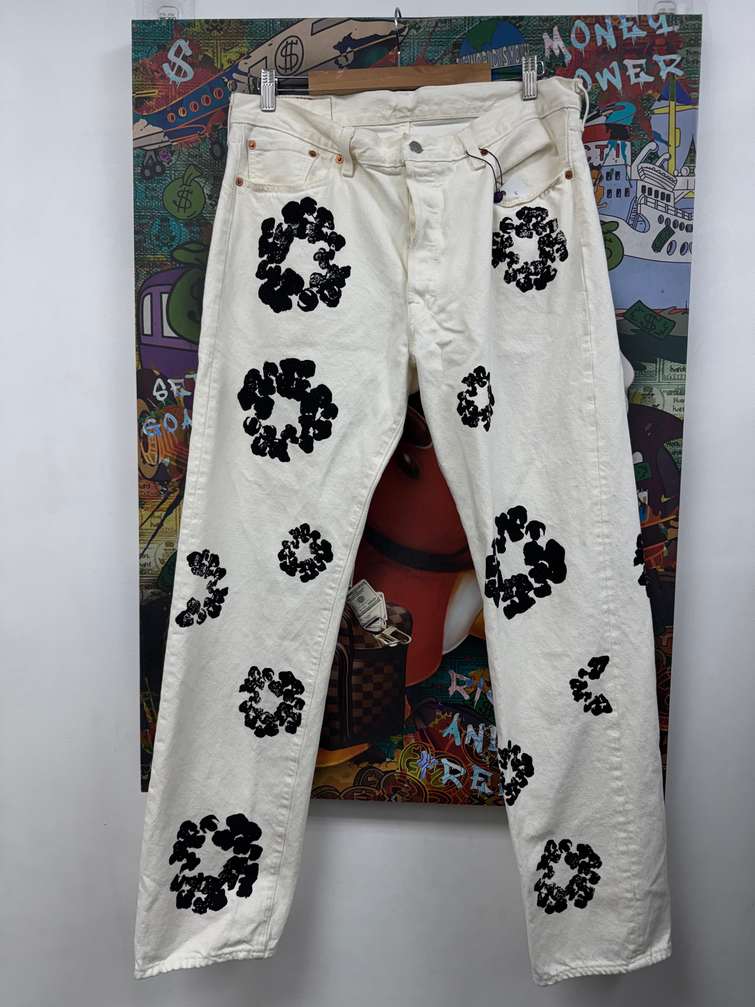 Denim Tears White Wreath Jeans