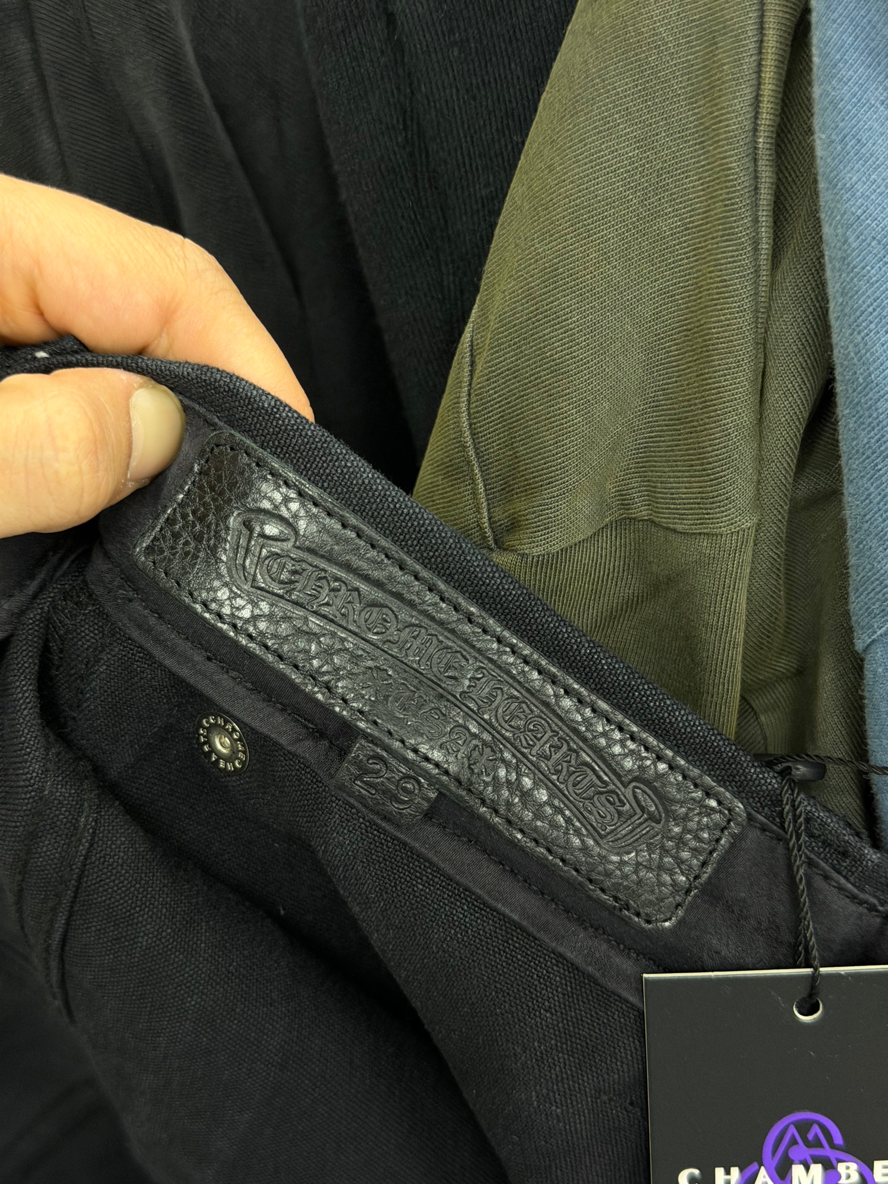 Chrome Hearts Black Back Pocket Flooded Patch Carpenter Jeans