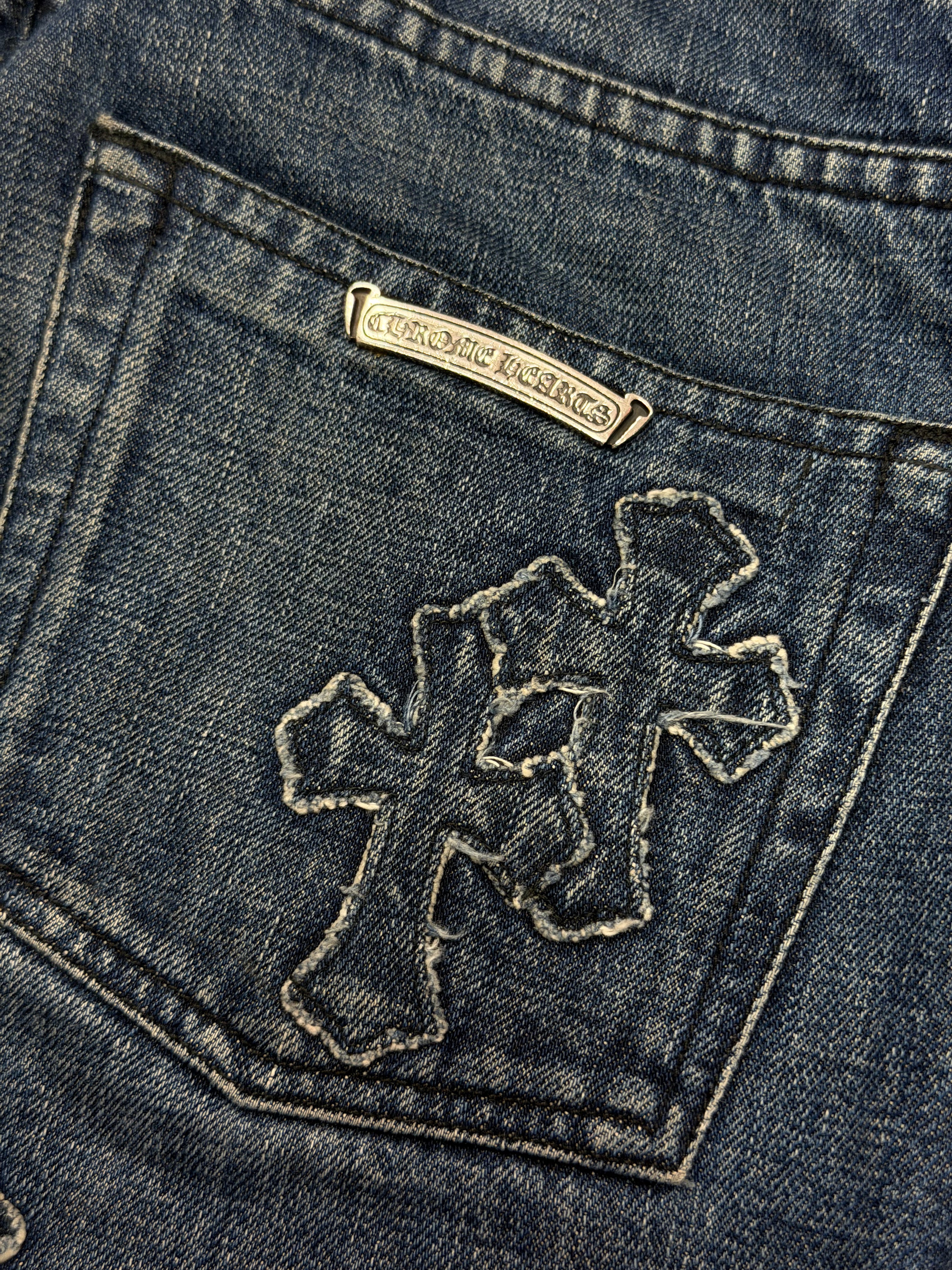 Chrome Hearts Denim Cross Patch Jeans
