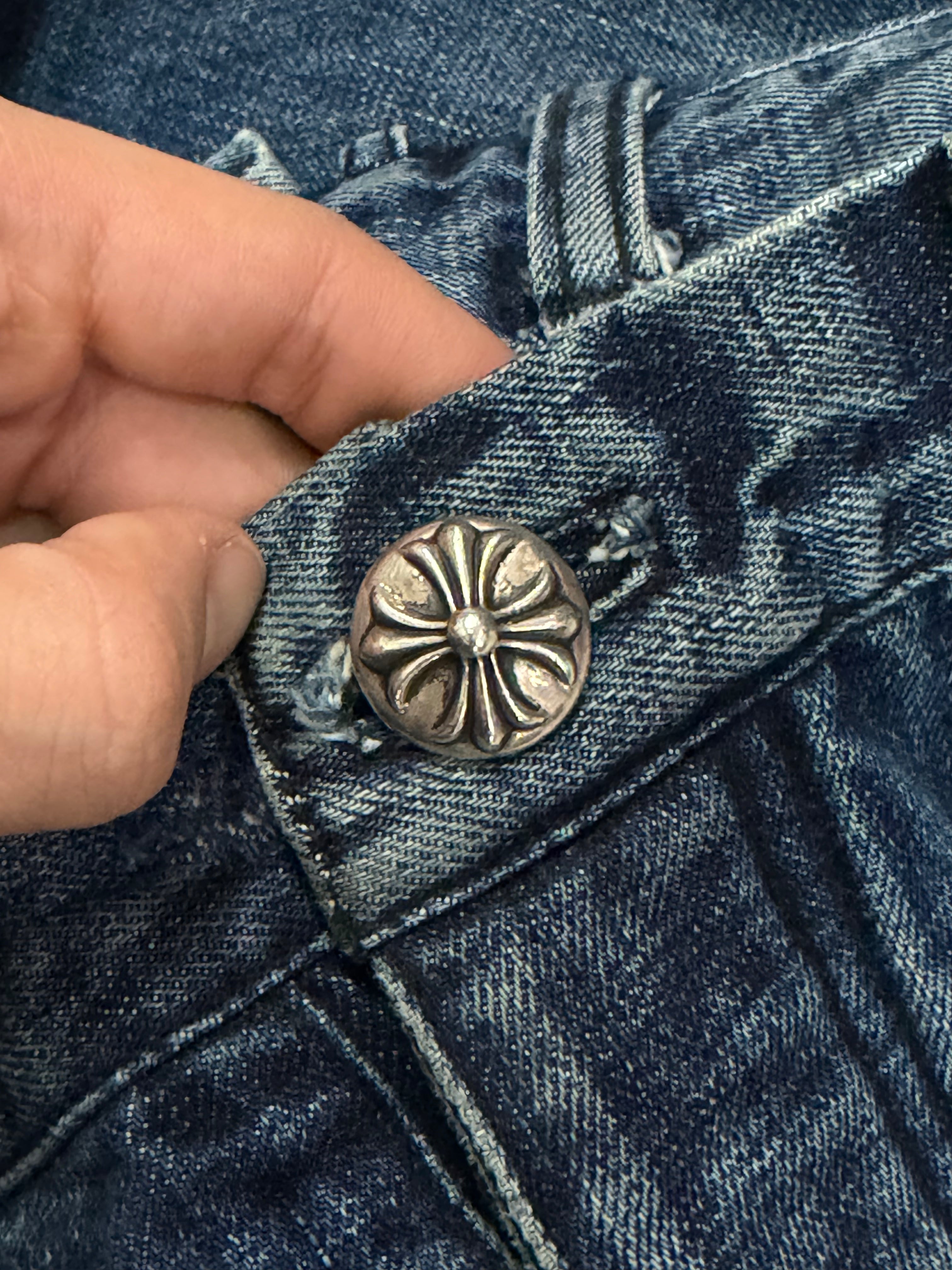 Chrome Hearts Denim Cross Patch Jeans
