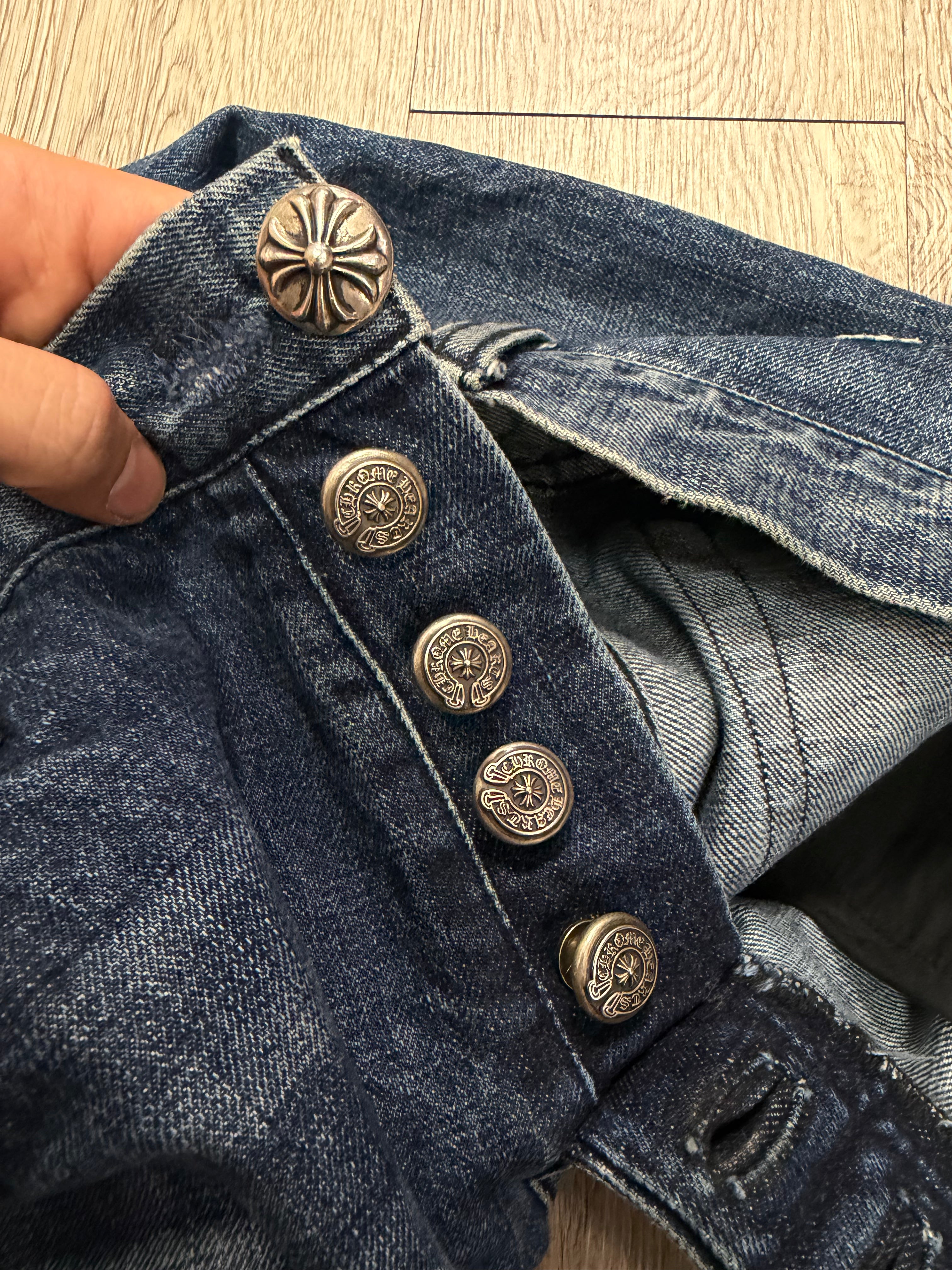 Chrome Hearts Denim Cross Patch Jeans