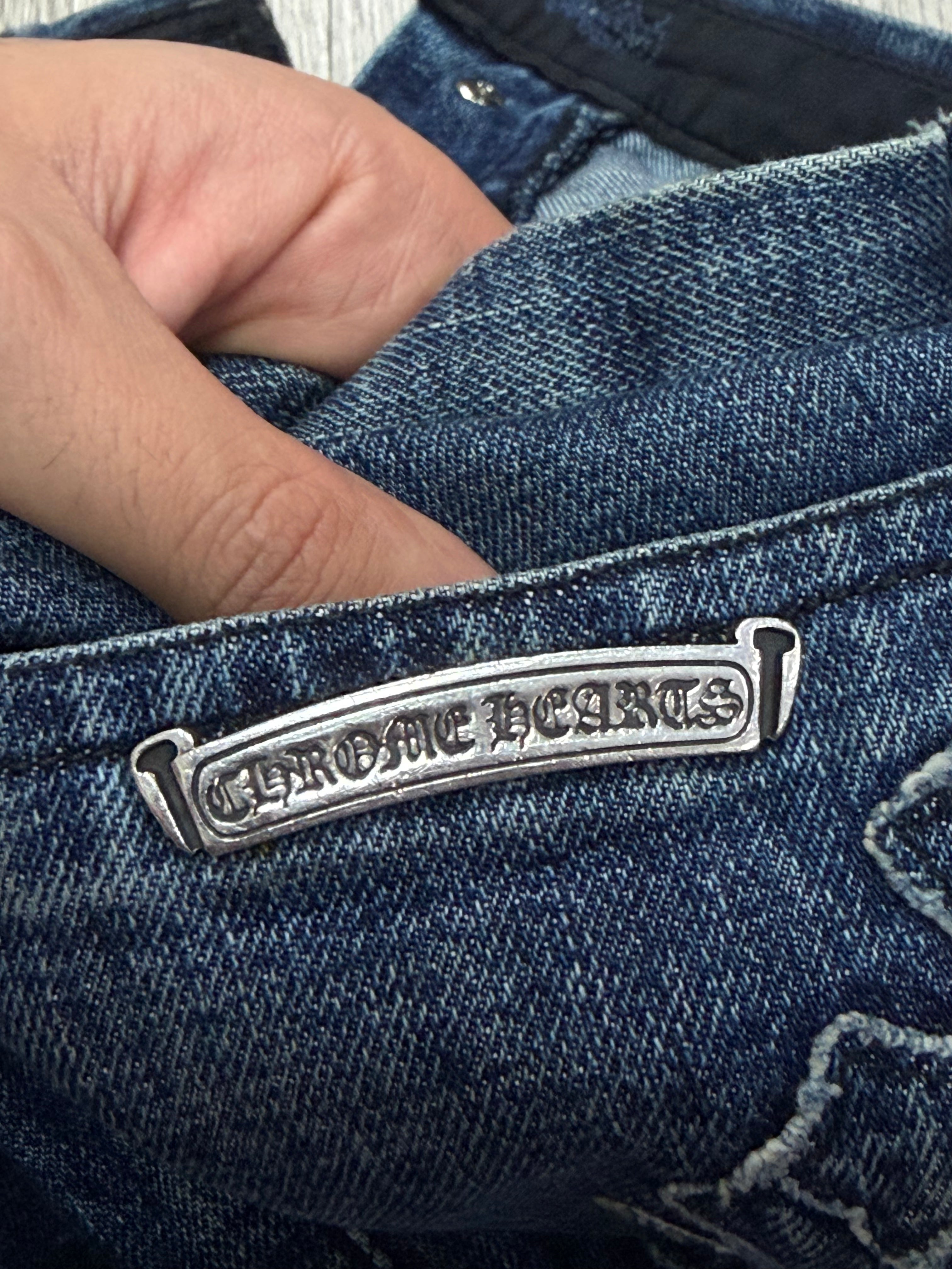 Chrome Hearts Denim Cross Patch Jeans
