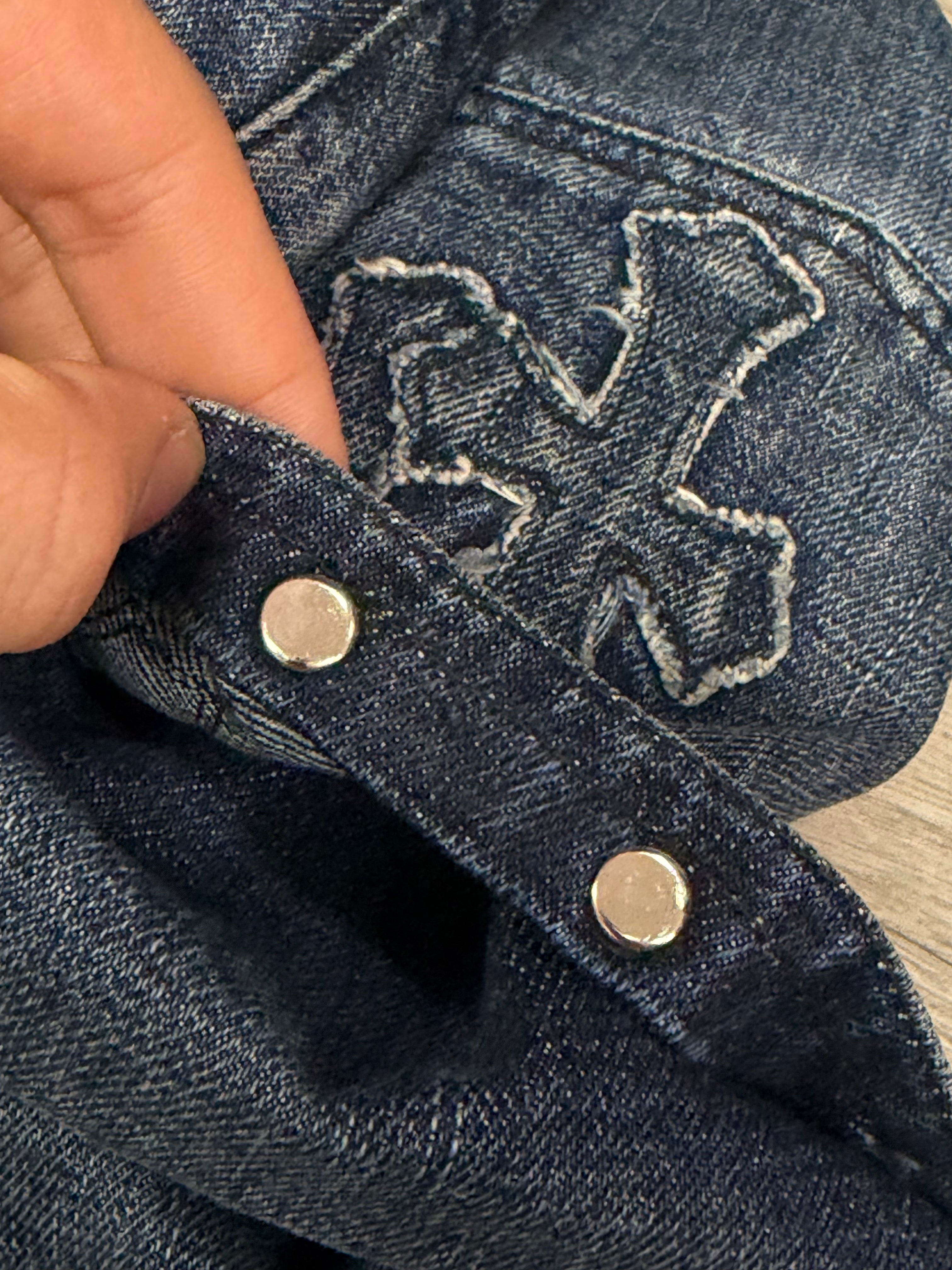 Chrome Hearts Denim Cross Patch Jeans