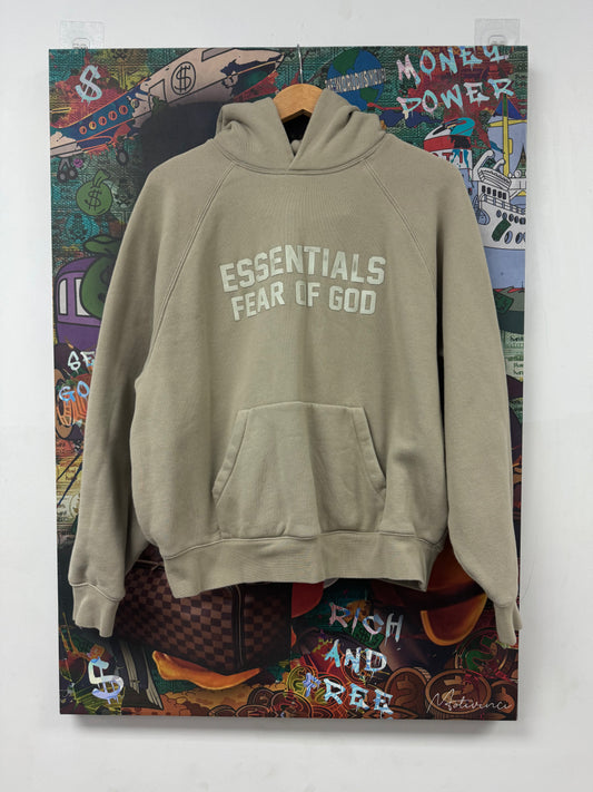 Essentials Hoodie Tan Used Small N/A