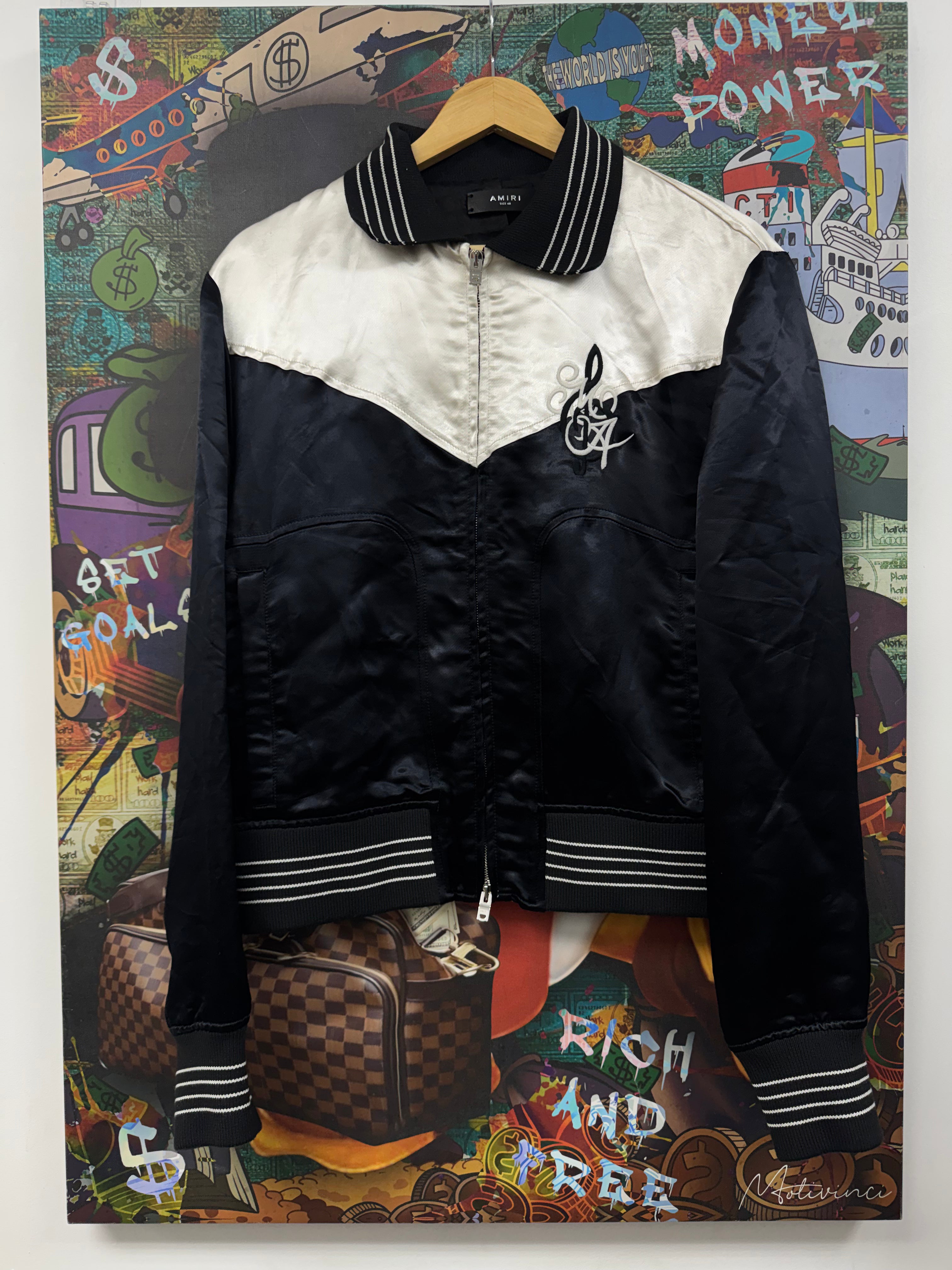 Amiri Silk Music Note Blouson Jacket