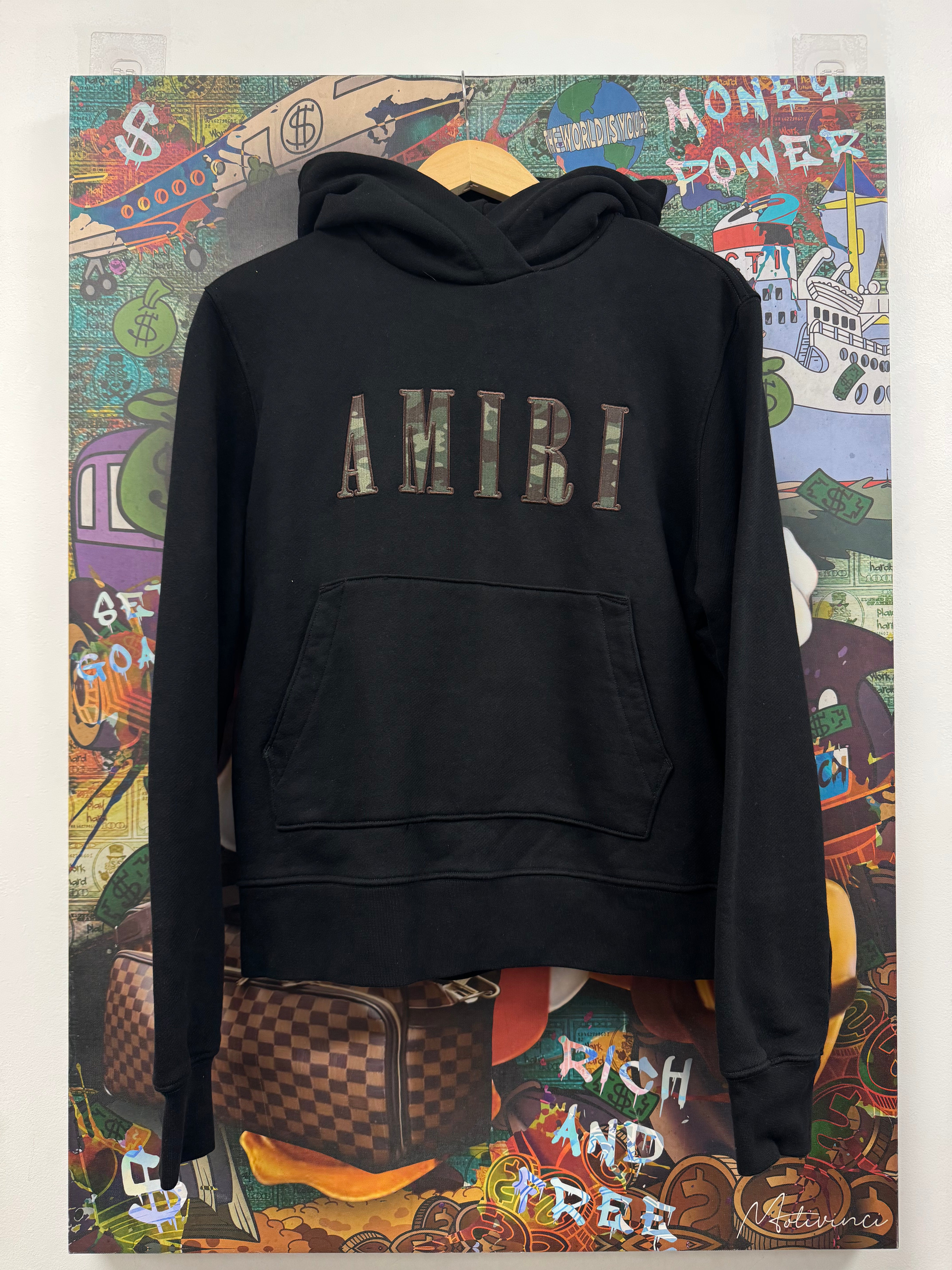 Amiri Black Camo Core Logo Hoodie