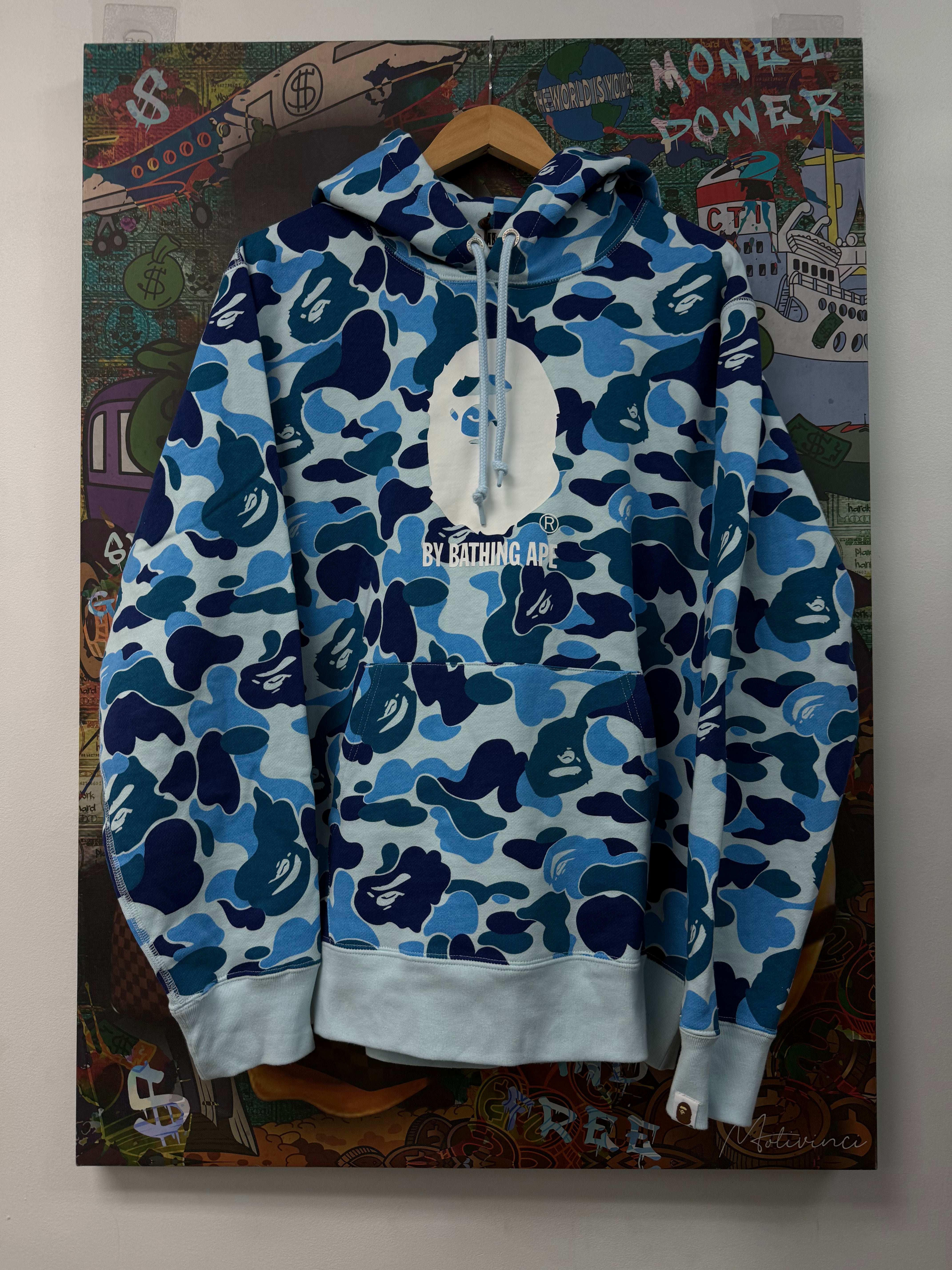 BAPE Blue Camo APE Head Hoodie
