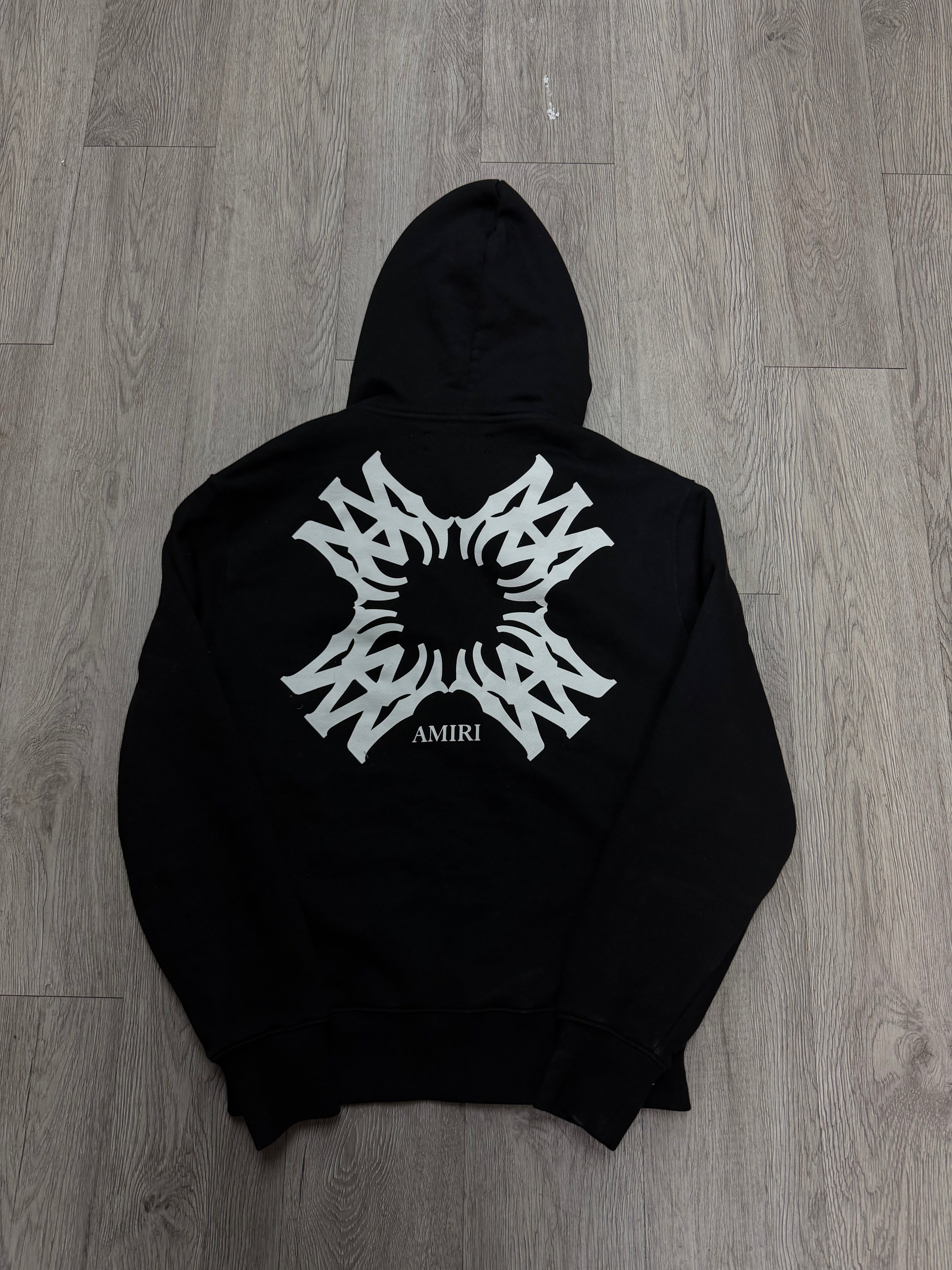 Amiri Black White MA Quad Logo Zip Up