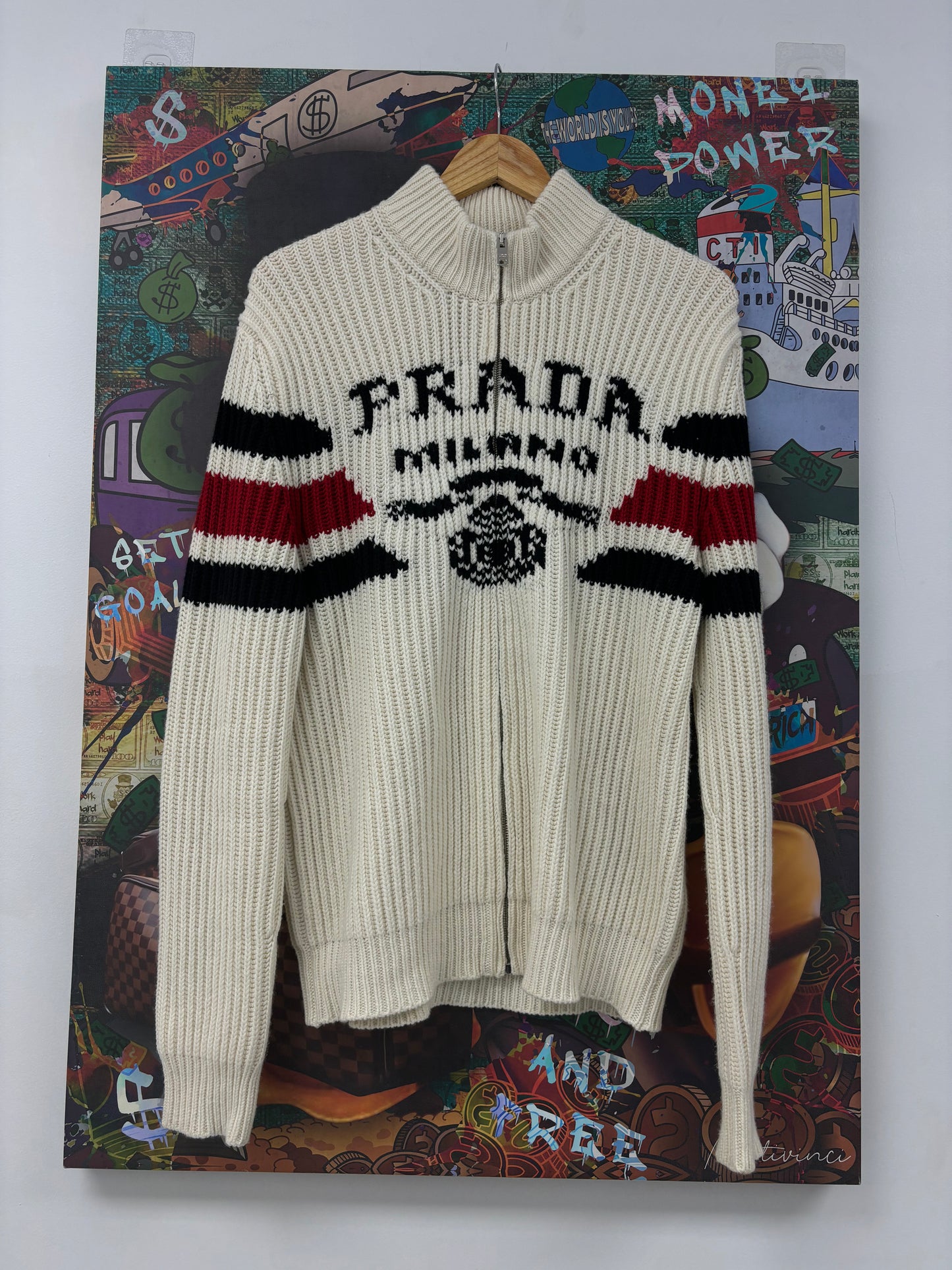 Prada Knitted Zip Up Used 52 (Large) N/A