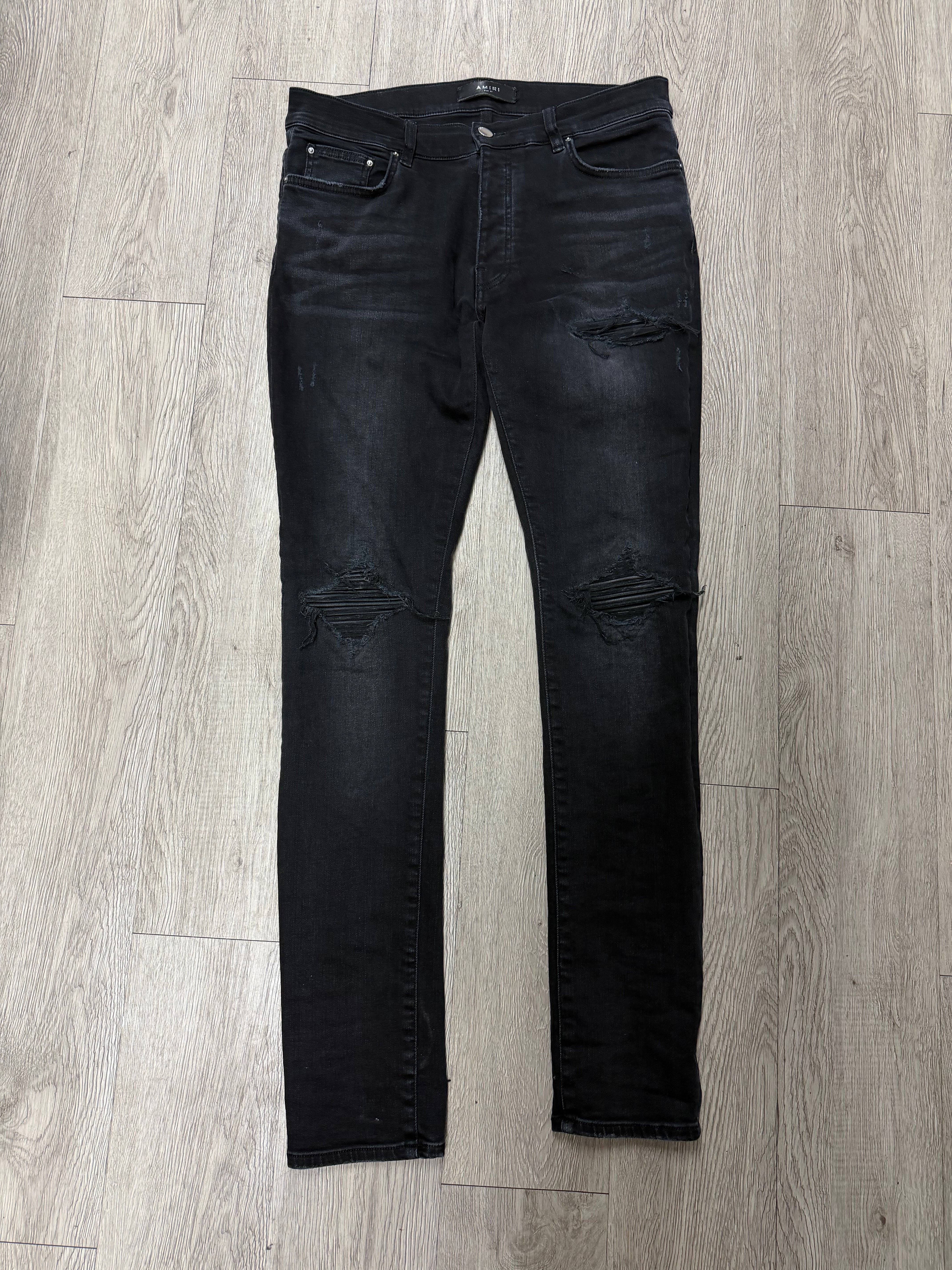 Amiri MX1 Black Wash Patch Jeans