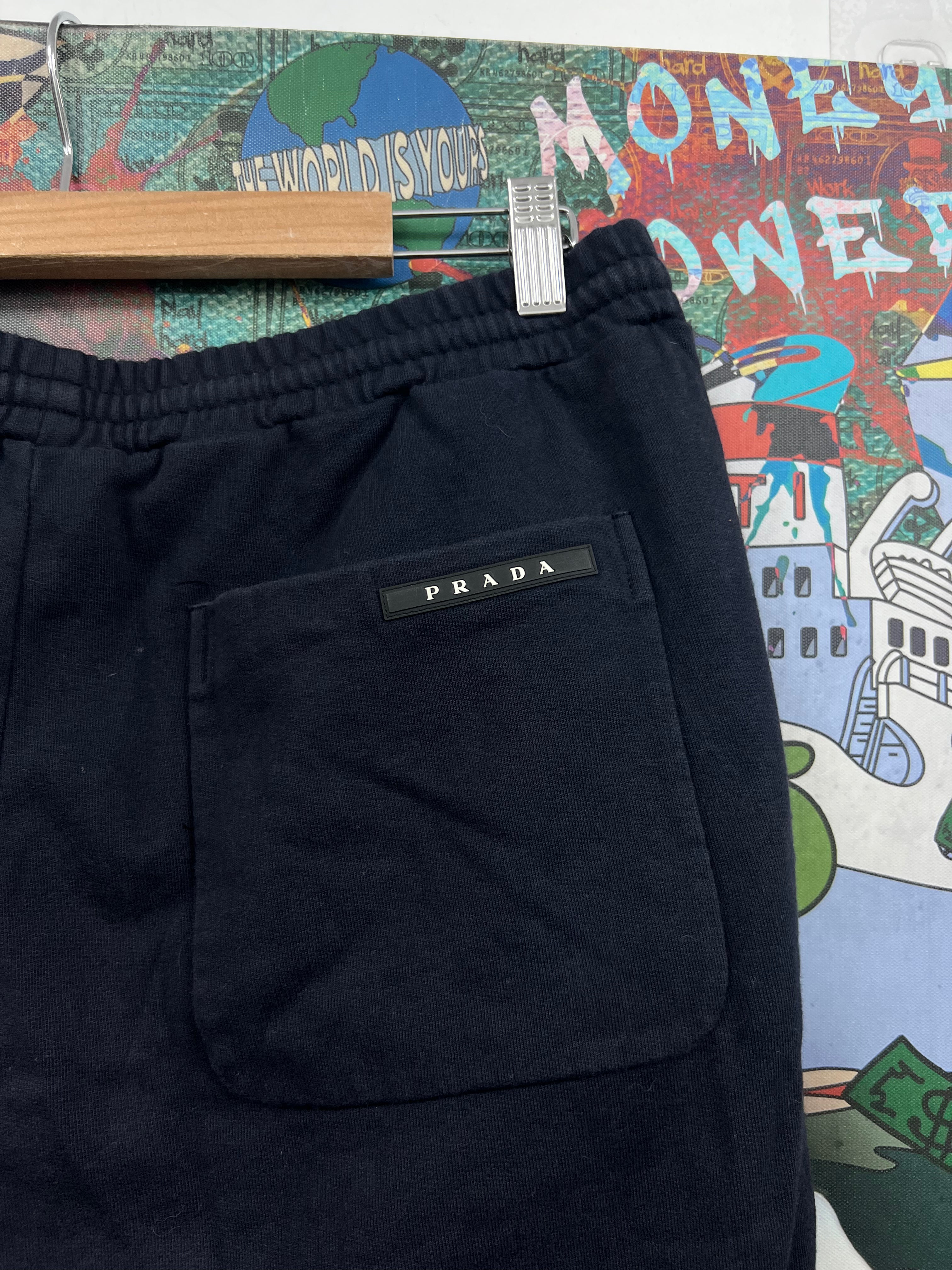 Prada Navy Pocket Logo Sneakers