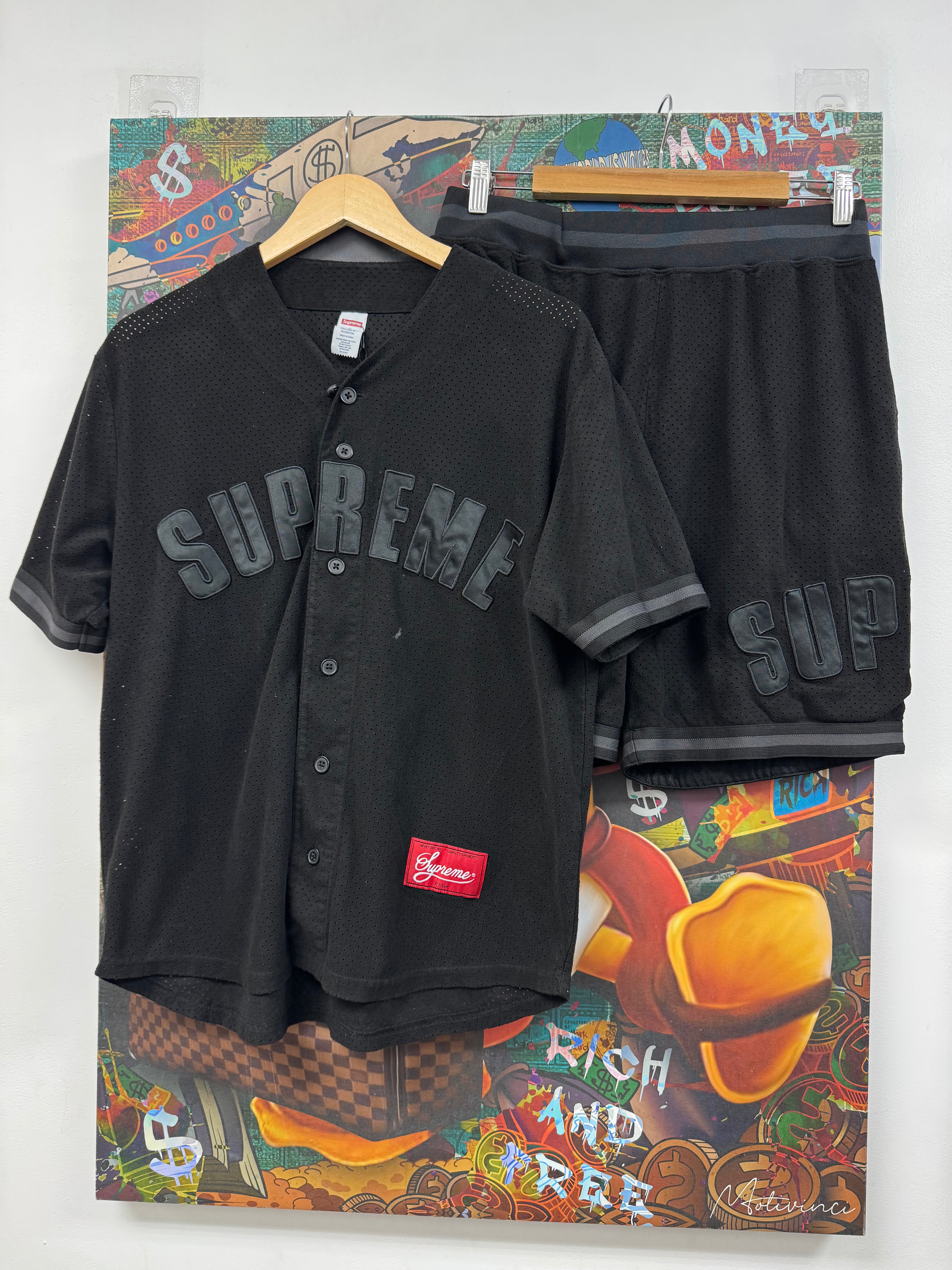 Supreme Black Baseball Mesh Set