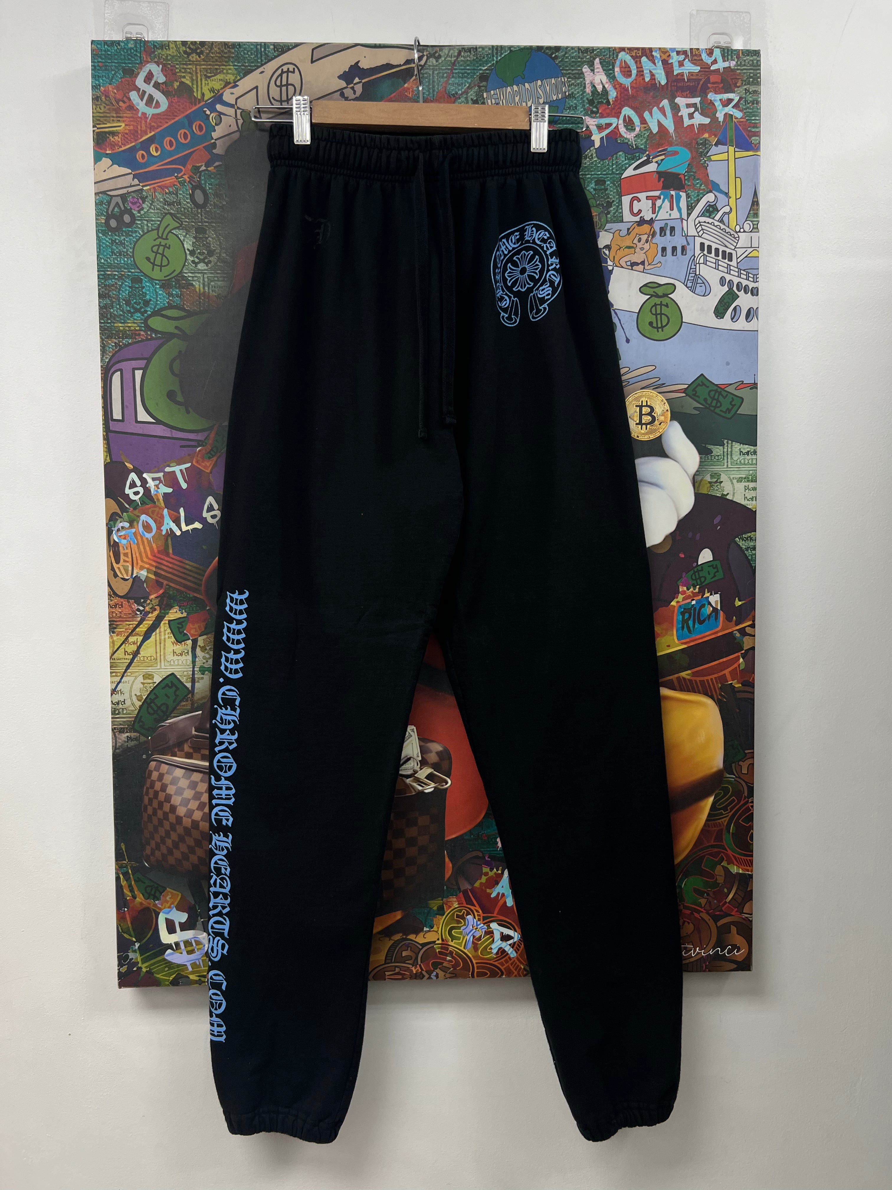 Chrome  Hearts Black Baby Blue Horseshoe Online Sweats