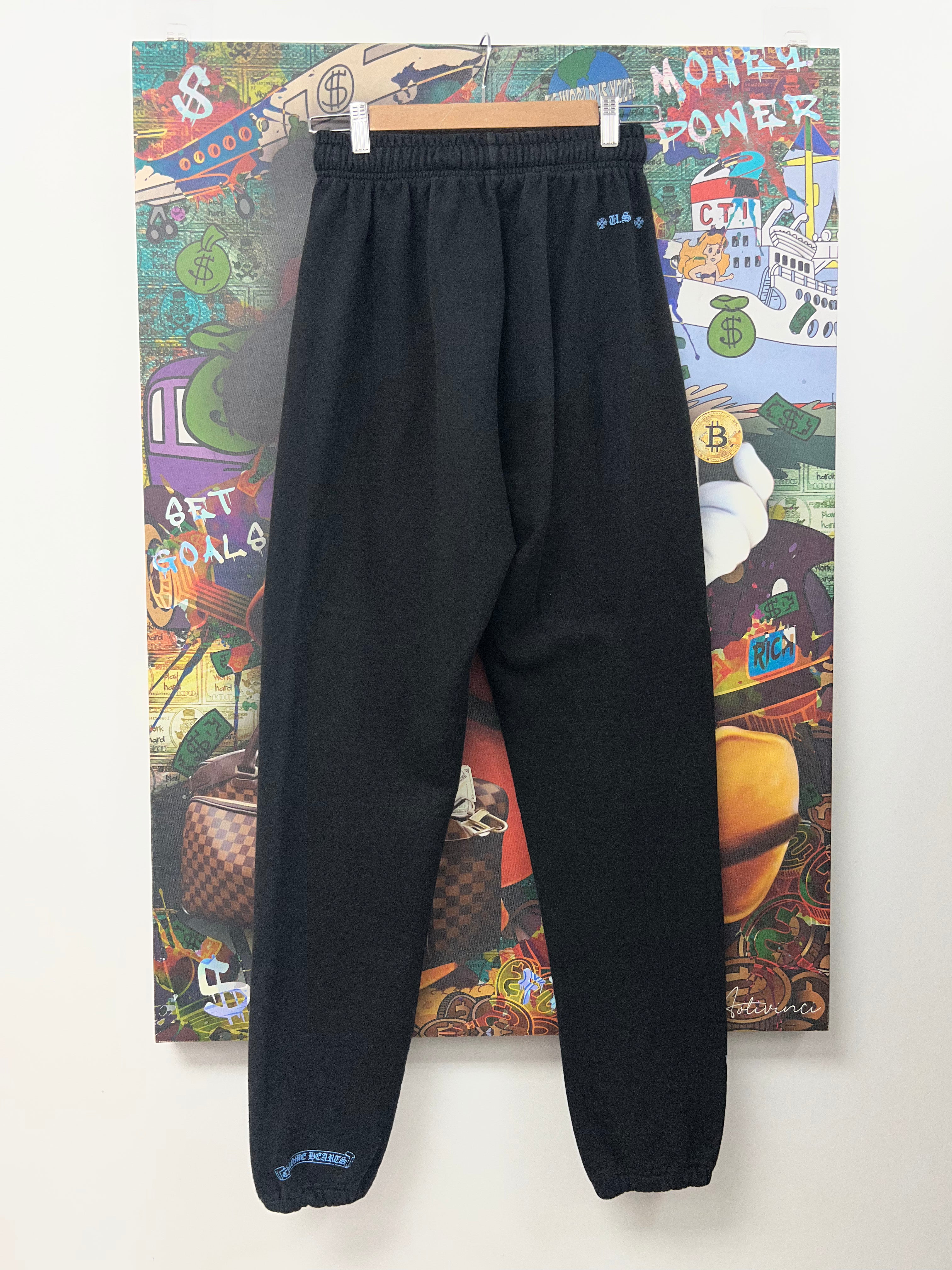 Chrome  Hearts Black Baby Blue Horseshoe Online Sweats