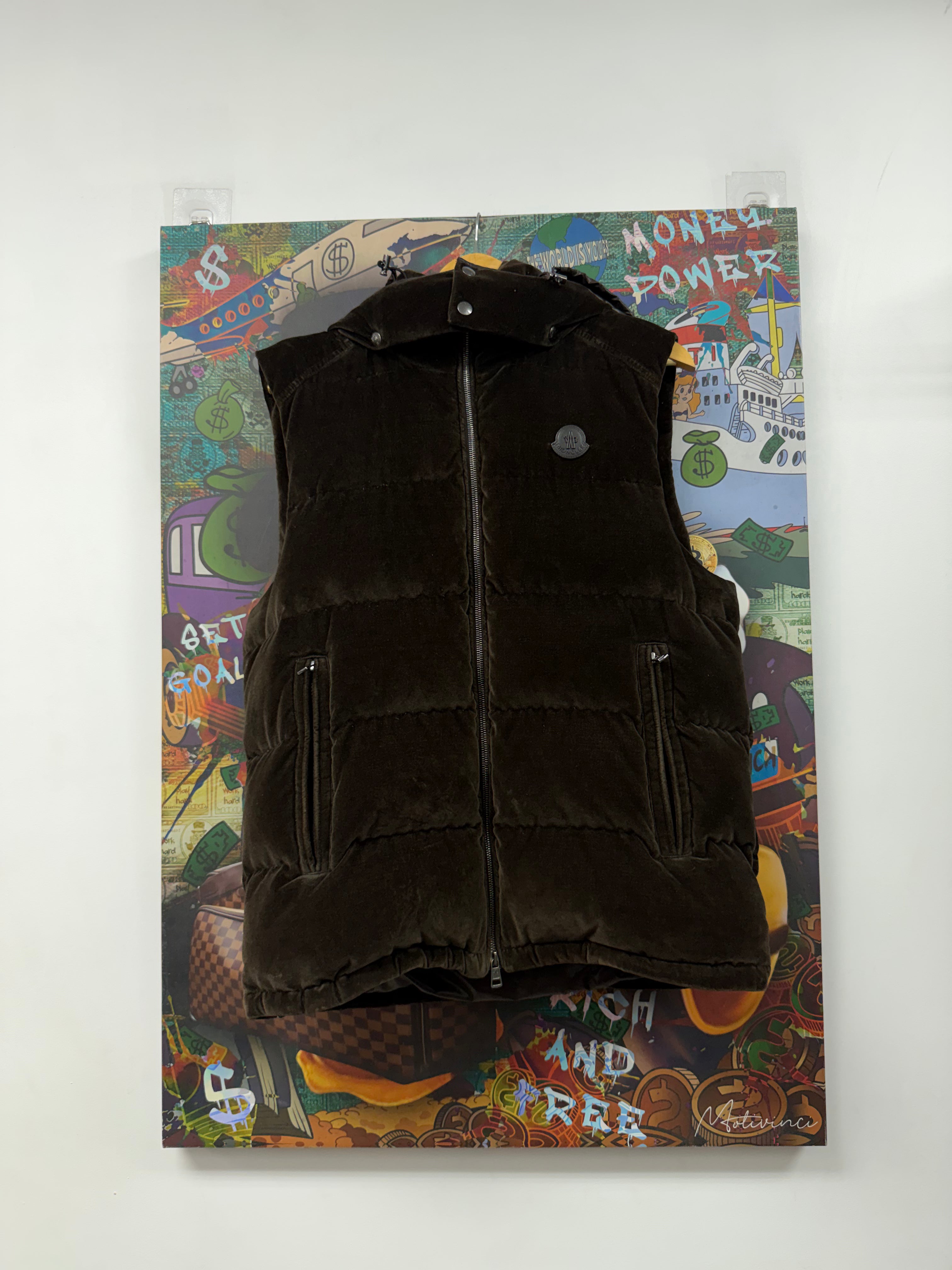 Moncler Courdoroy Velvet Olive Vest