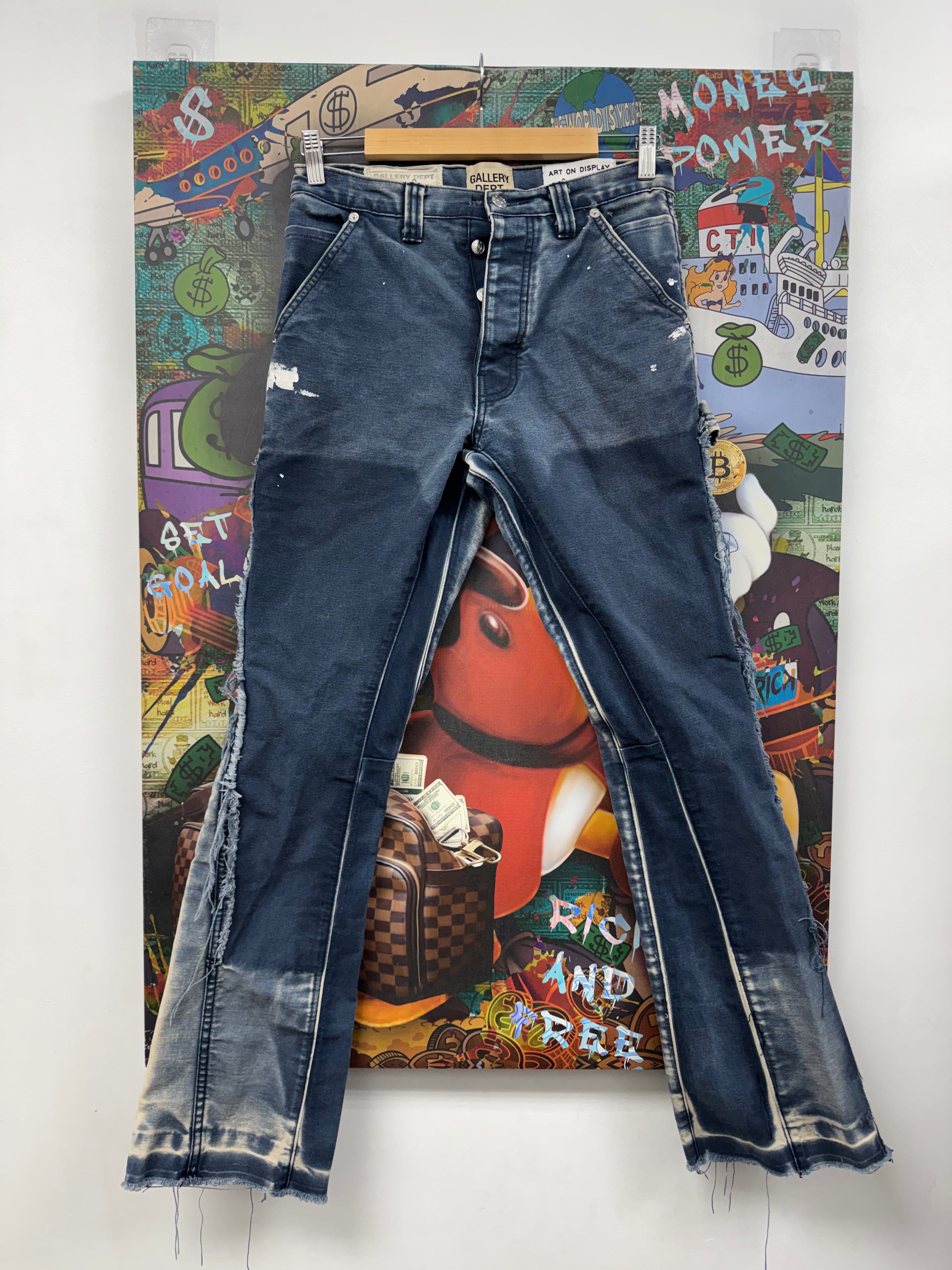 Gallery Dept Navy Flared (Replacement Button) Jeans