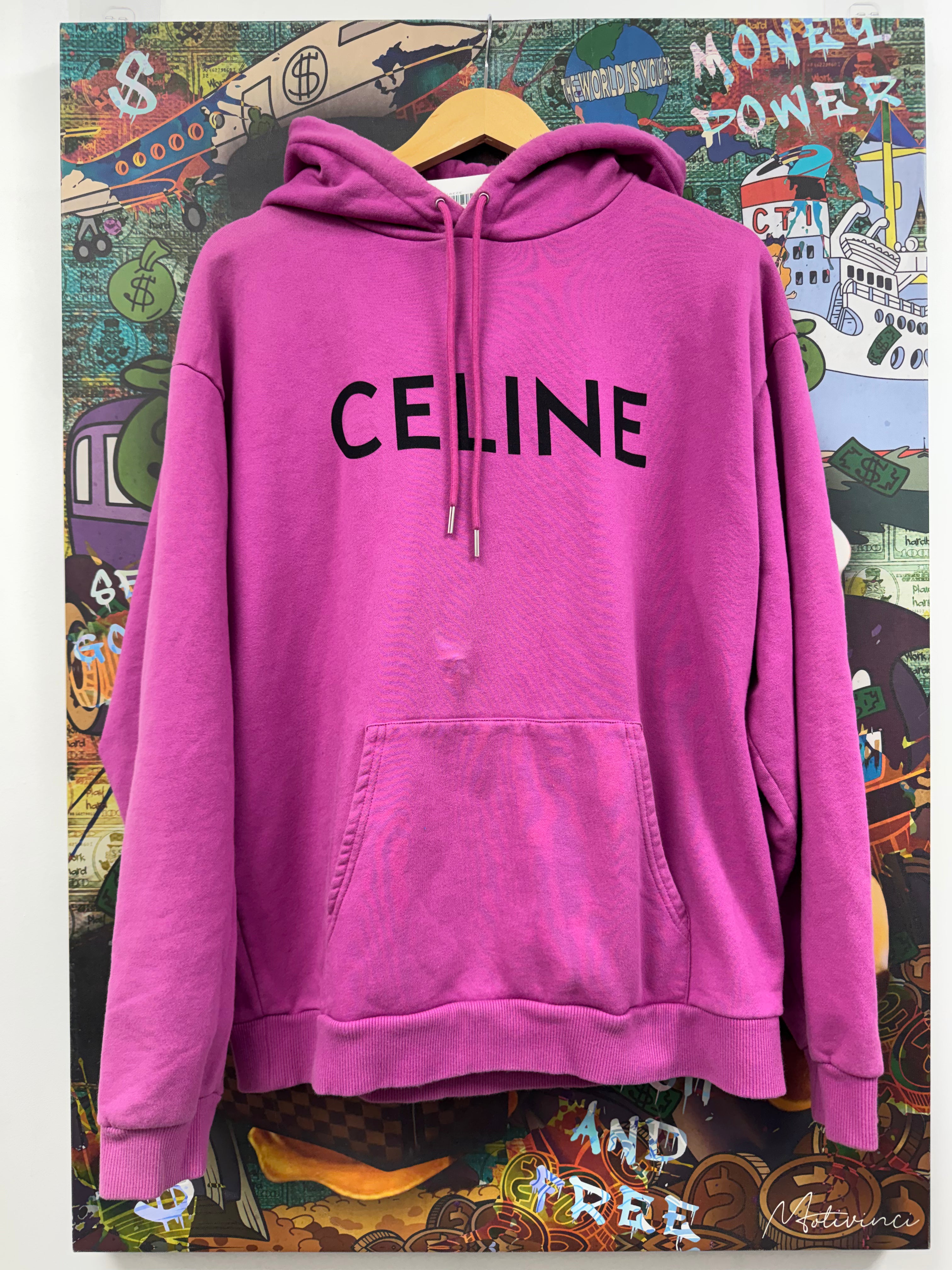 Celine Purple Black Spellout Hoodie