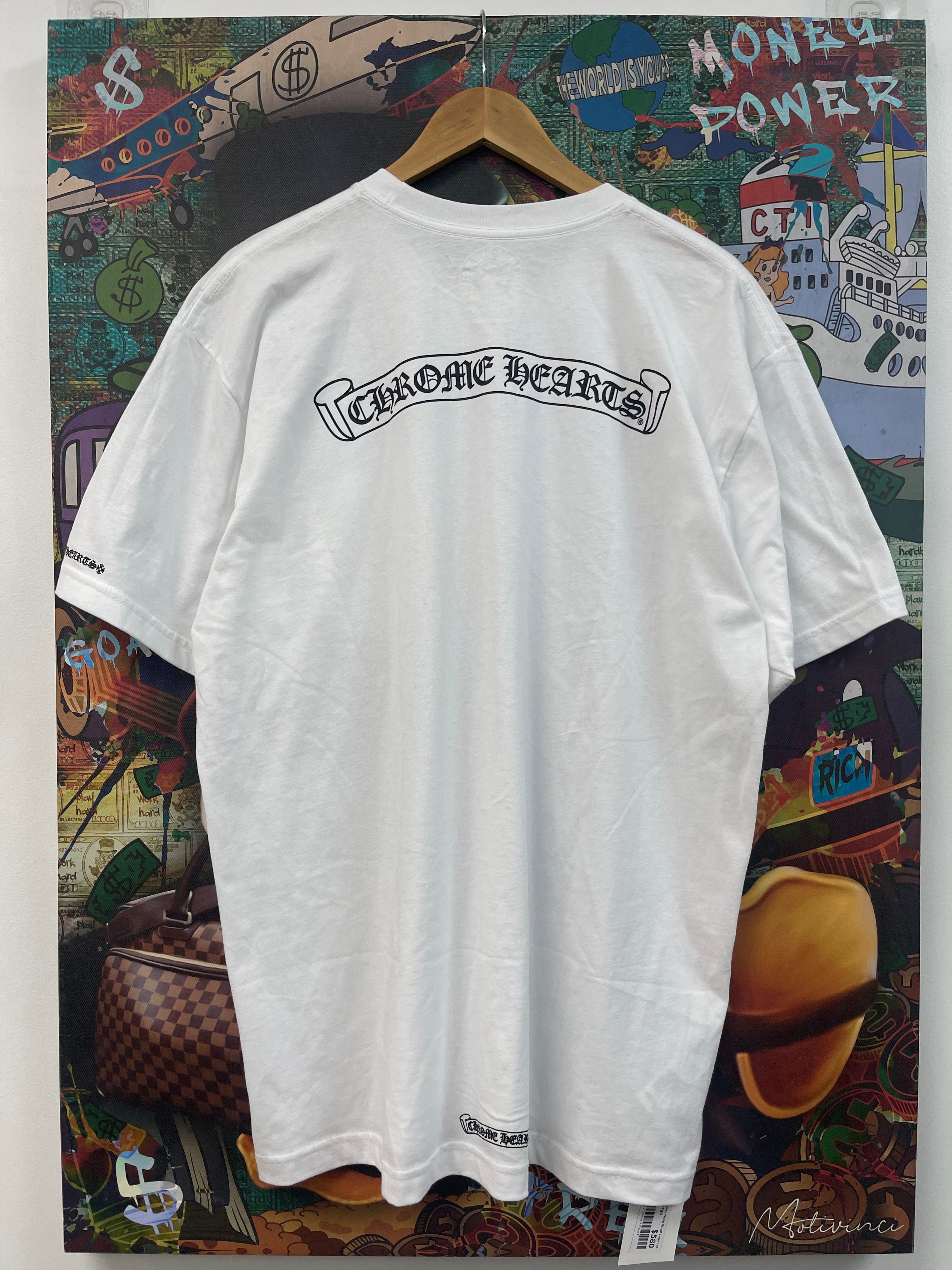 Chrome Hearts White Scroll Logo Tee