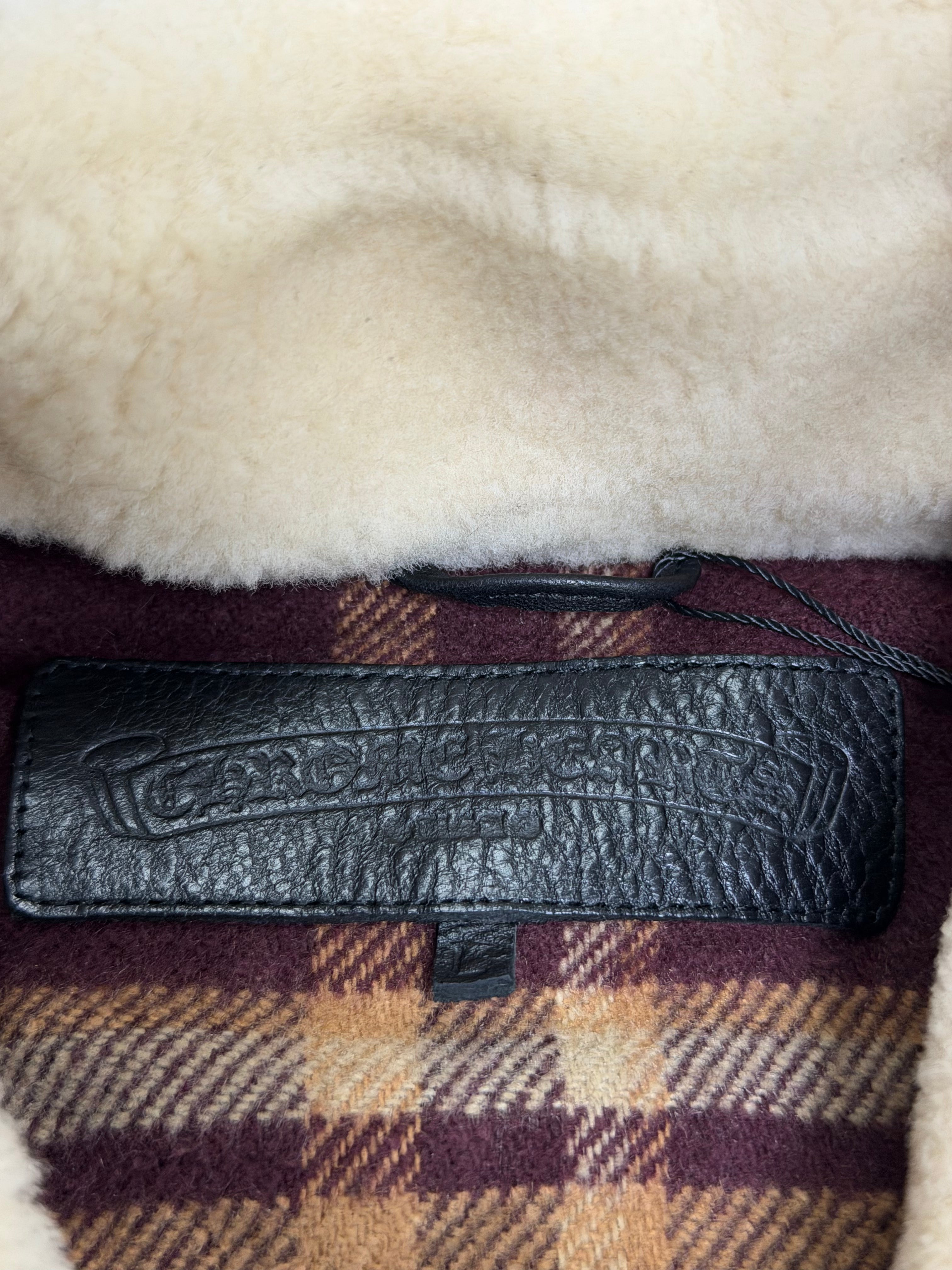 Chrome  Hearts Burgundy Sherpa Fleece Jacket